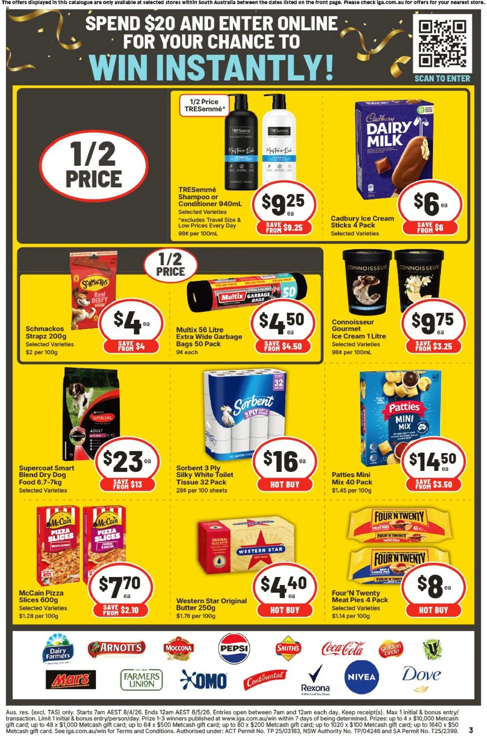 IGA catalogue - valid from 08.04.2026 | Page: 3 | Products: Chicken, Beef, Water, Bag