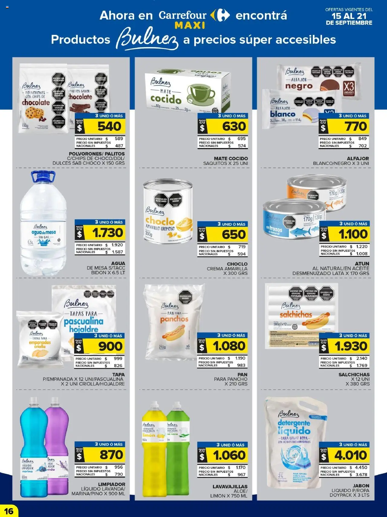 Carrefour Maxi catálogo - Chubut │ válido desde el 15.09.2025 | Página: 16 | Productos: Bidón, Aceite, Espuma, Pan