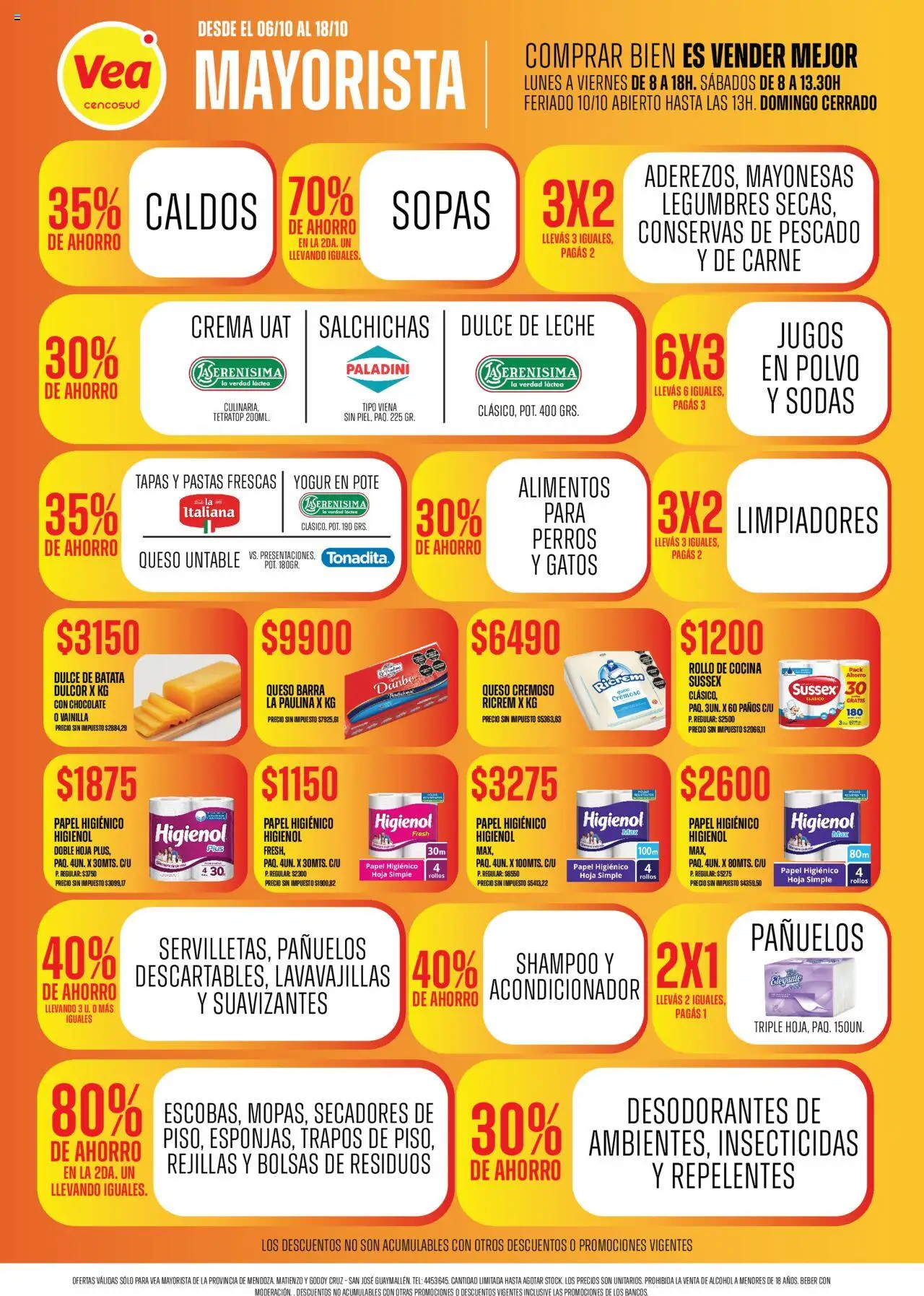 Vea - Ofertas mayorista │ válido desde el 06.10.2025 | Página: 2 | Productos: Batata, Pescado, Dulce de leche, Yogur