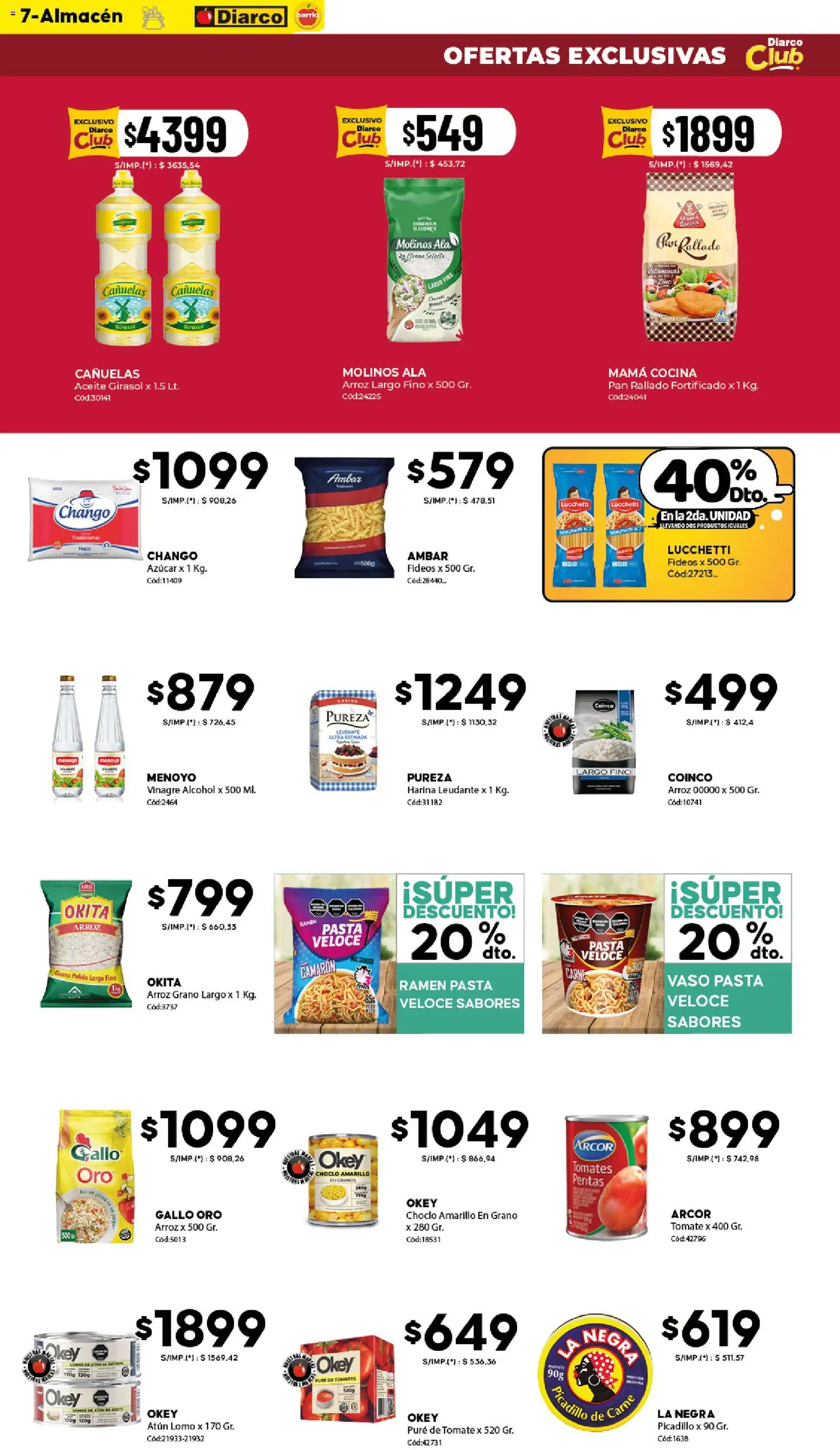 Diarco - Ofertas Diarco Barrio │ válido desde el 15.12.2025 | Página: 7 | Productos: Harina, Pan, Fideos, Picadillo