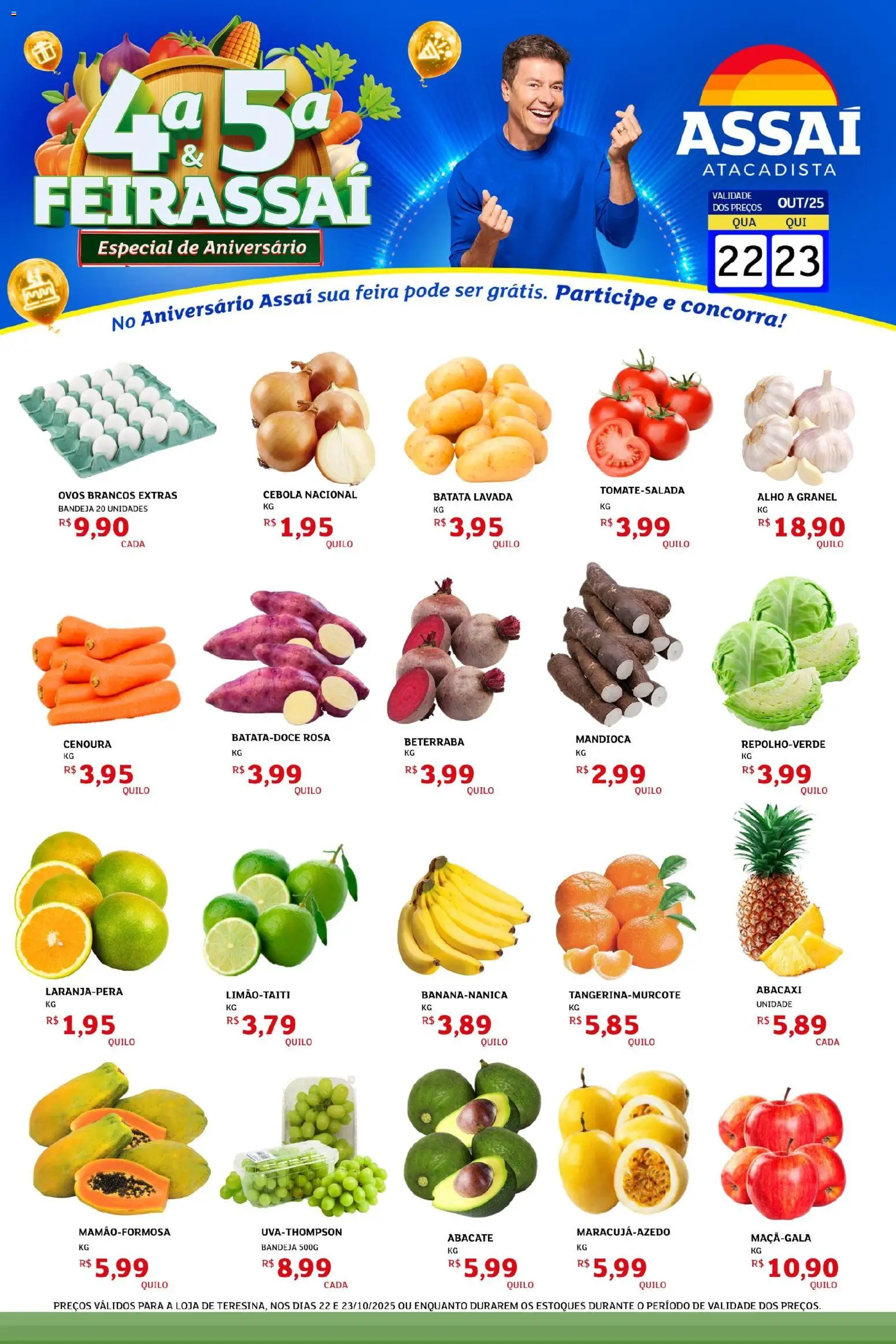 Assaí Atacadista Folheto - válido de 22.10.2025 | Página: 1 | Produtos: Beterraba, Ovos, Cenoura, Bandeja