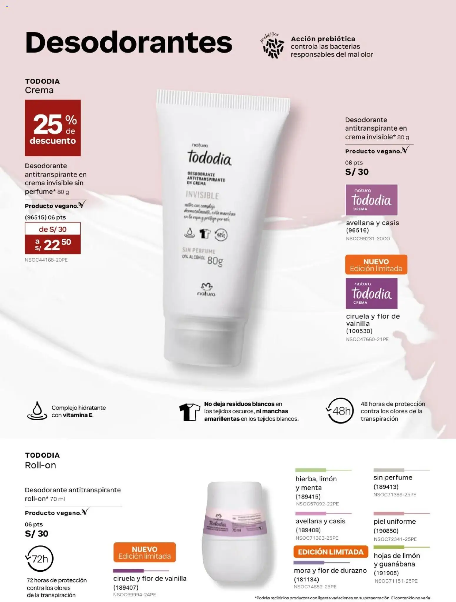 Catálogo Natura válido desde 31.03.2026 | Página: 141 | Productos: Desodorante, Antitranspirante, Crema, Perfume