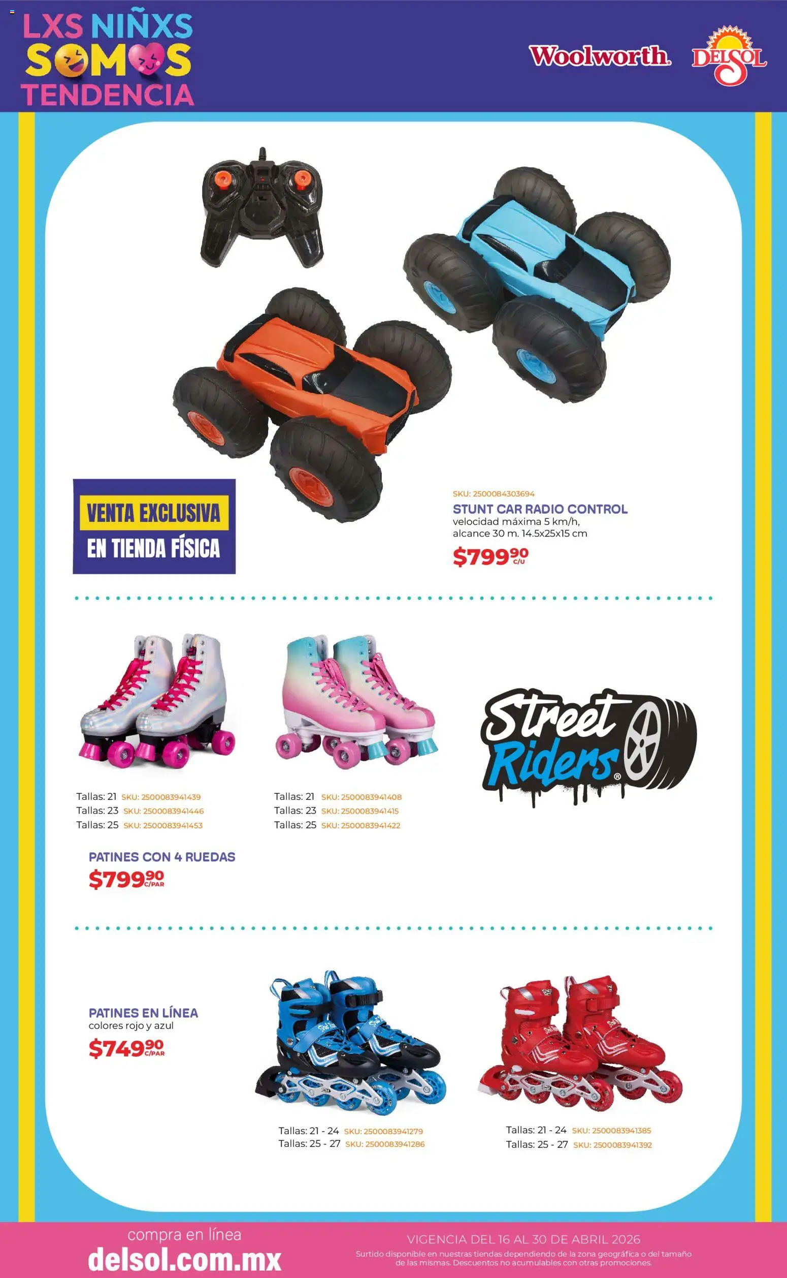 Nuevas ofertas de Del Sol y Woolworth válidas en toda la República Mexicana desde el 16.04.2026. ¡Encuentra las mejores ofertas en Del Sol y Woolworth katalog Día del Niño 2026! | Página: 9 | Productos: Radio