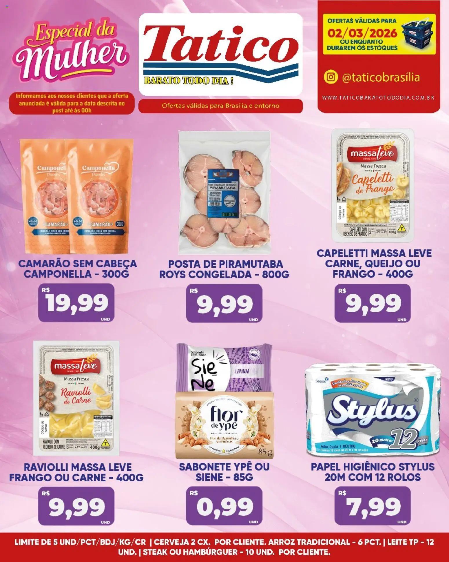 Tatico Folheto - válido de 02.03.2026 | Página: 13 | Produtos: Leite, Camarão, Peixe, Carne