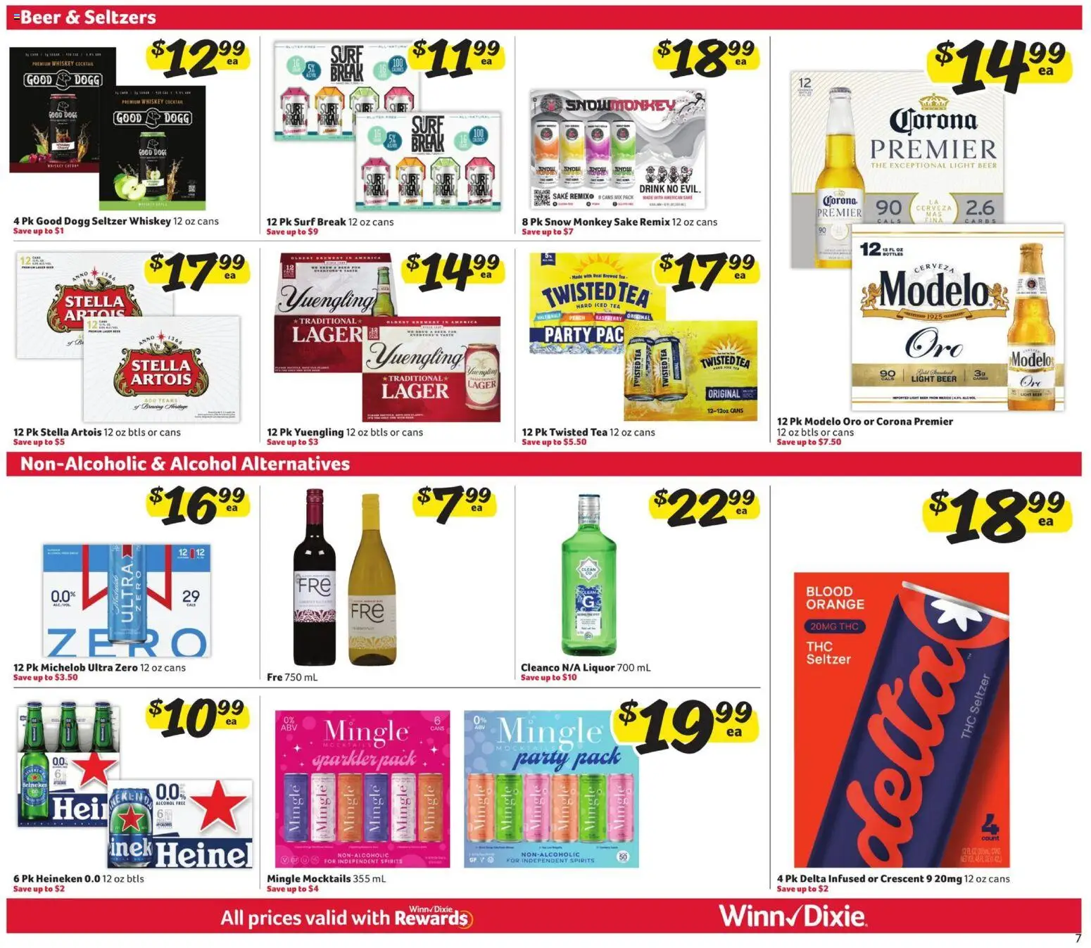 Winn Dixie Alcohol Flyer - valid from 01.12.2025 | Page: 7 | Products: Beer, Whiskey, Peach, Raspberry