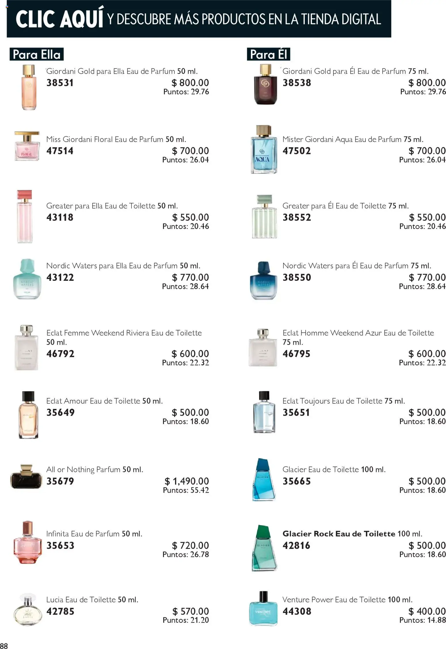 Nuevas ofertas de Oriflame válidas en toda la República Mexicana desde el 27.12.2025. ¡Encuentra las mejores ofertas en Oriflame campaña 1 2026! | Página: 88 | Productos: Eau de toilette