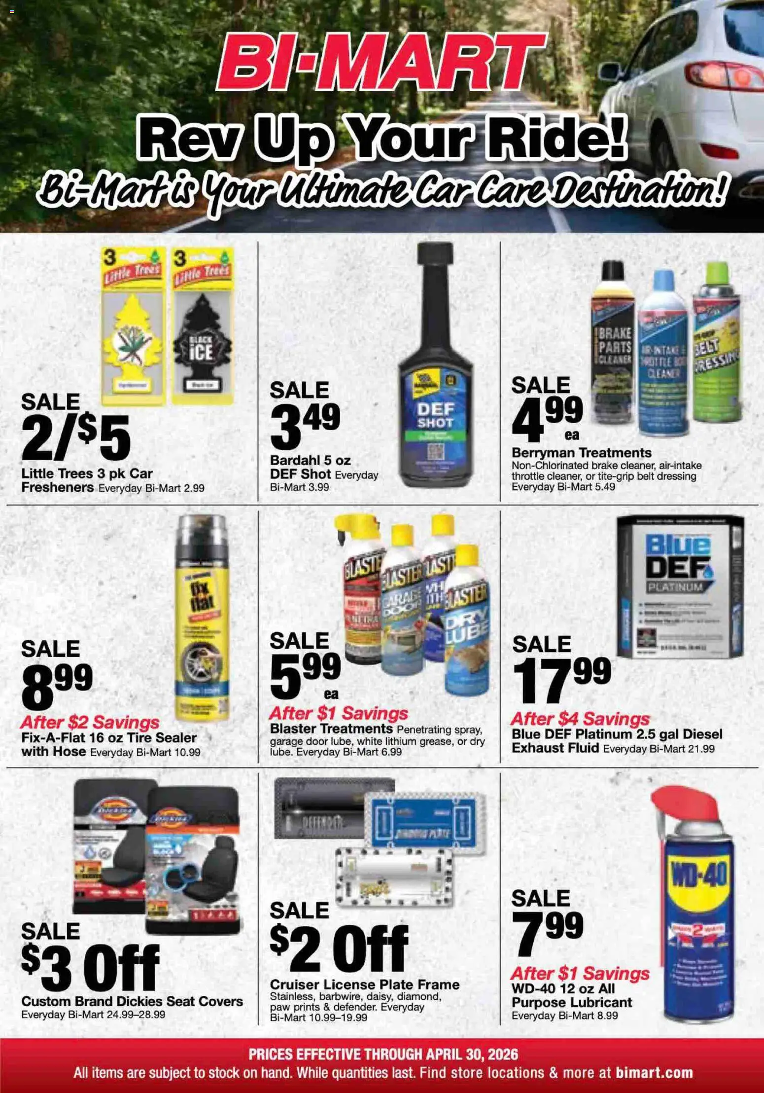 Bi-Mart Car Care Savings - valid from 01.04.2026 | Page: 1