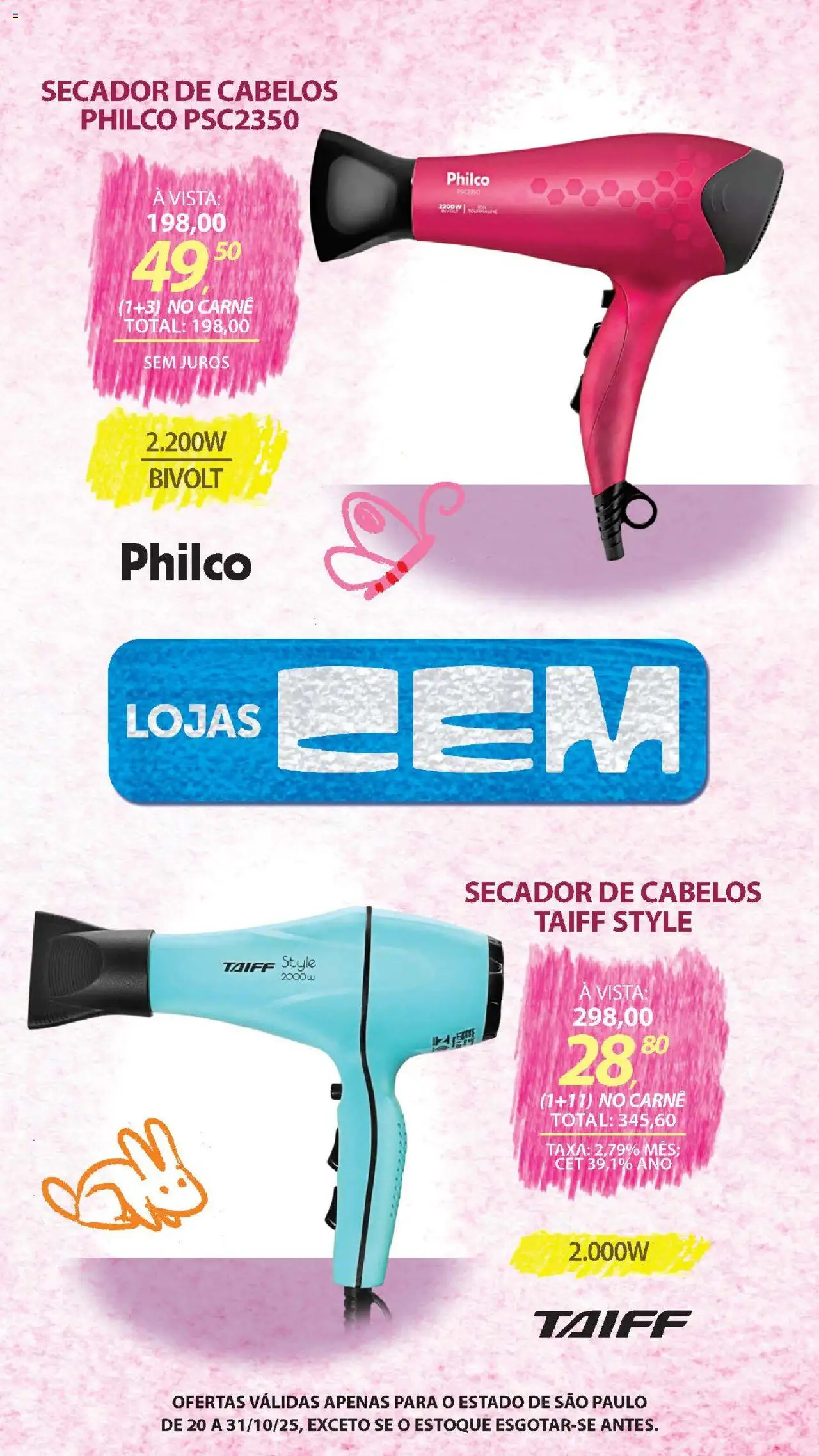 Lojas Cem Folheto - válido de 20.10.2025 | Página: 137 | Produtos: Secador, Carne