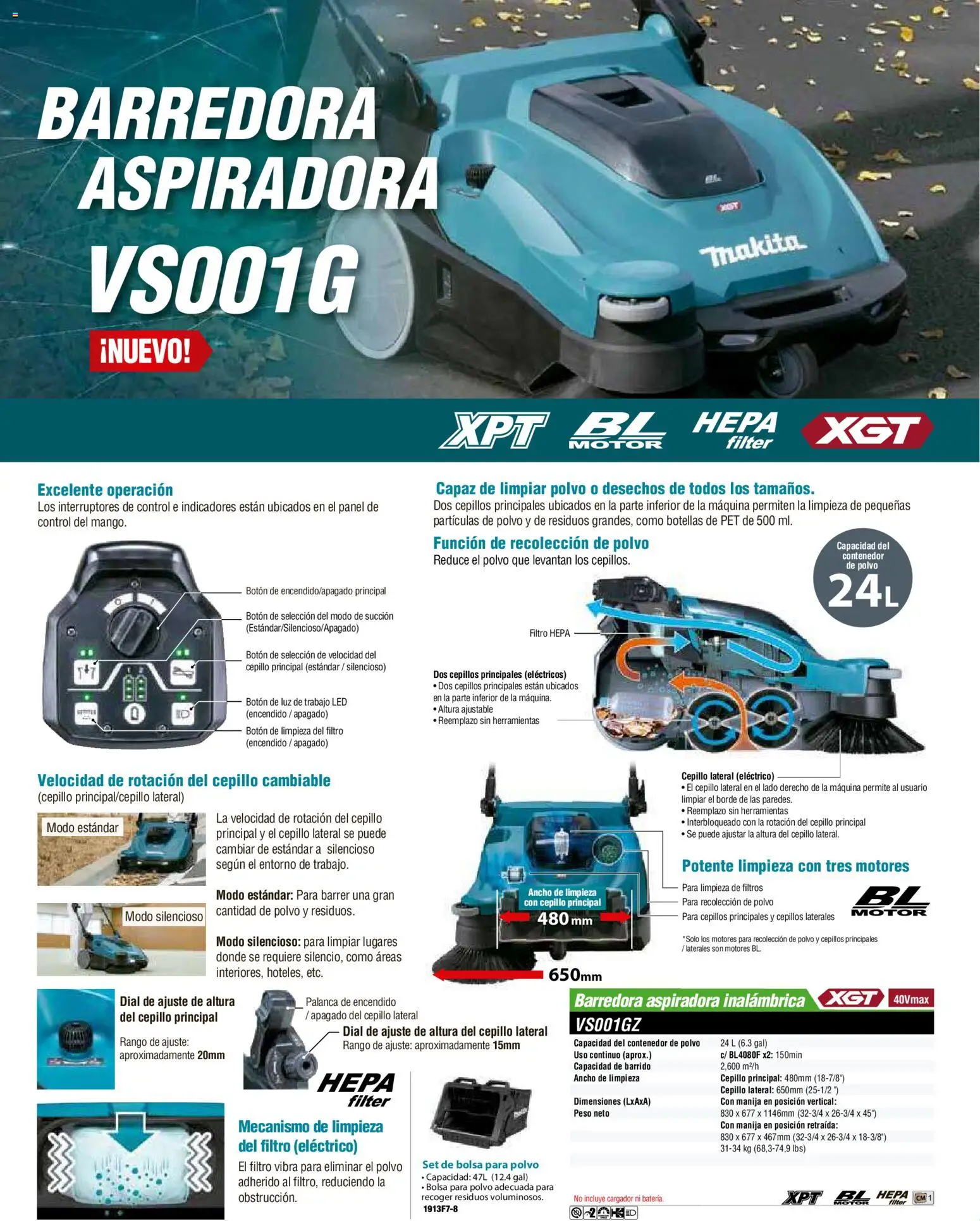 Nuevas ofertas de Makita válidas en toda la República Mexicana desde el 01.12.2025. ¡Encuentra las mejores ofertas en Makita catálogo Aspiradoras! | Página: 12 | Productos: Bolsa, Cepillo, Aspiradora, Polvo