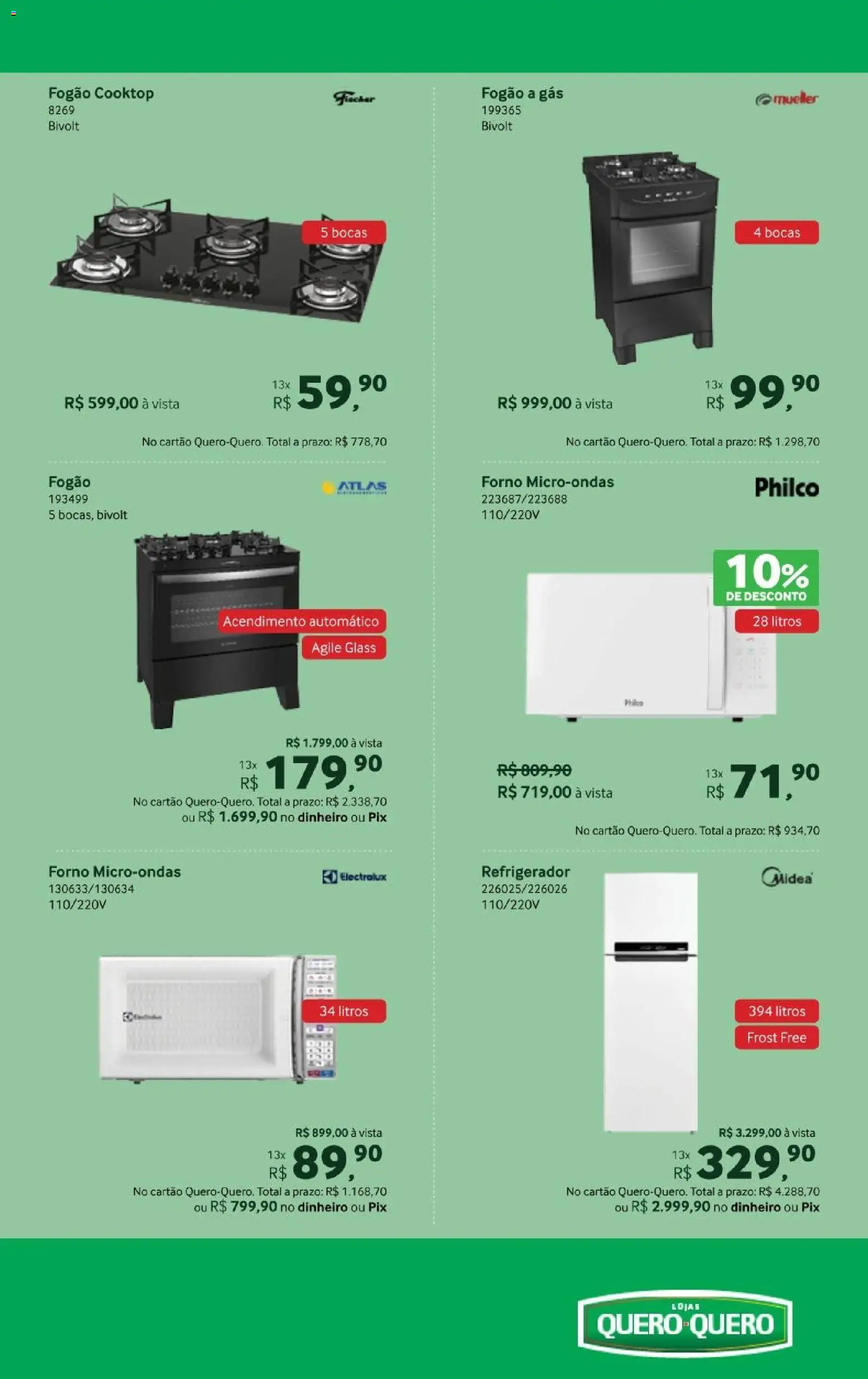 Lojas Quero-Quero Folheto - válido de 19.01.2026 | Página: 16 | Produtos: Forno, Fogão, Refrigerador, Microondas