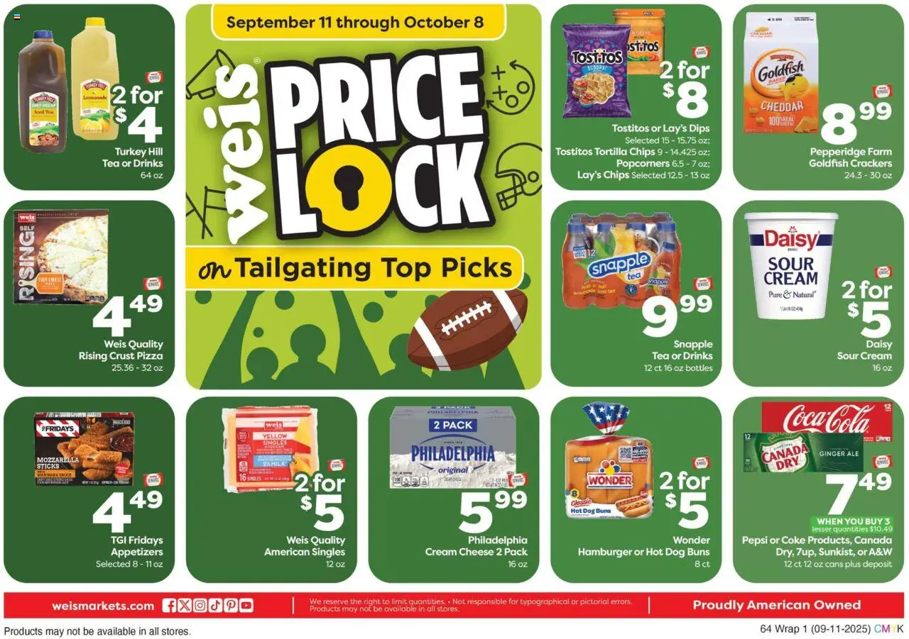 Weis Weekly Circular - NY - valid from 11.09.2025 | Page: 5 | Products: Cheese, Pizza, Tea, Sour cream