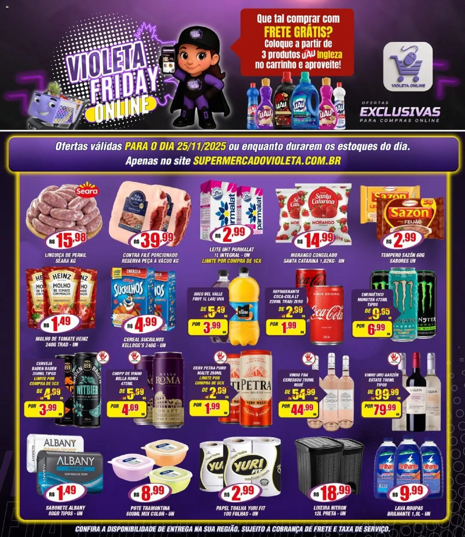 Violeta Supermercados Folheto - válido de 25.11.2025 | Página: 1 | Produtos: Energético, Cola, Cerveja, Monster