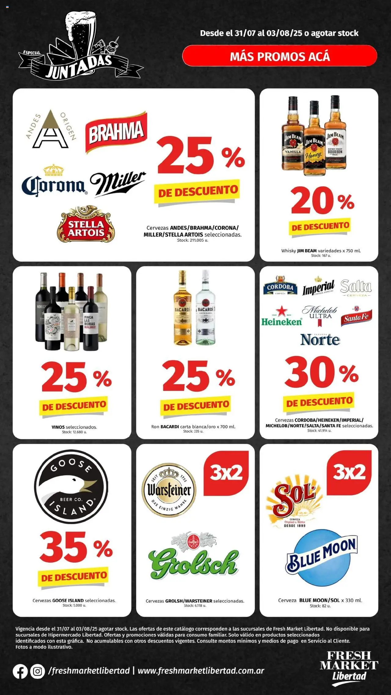 Hipermercado Libertad - Juntadas - DOT │ válido desde el 31.07.2025 | Página: 1 | Productos: Whisky, Cerveza