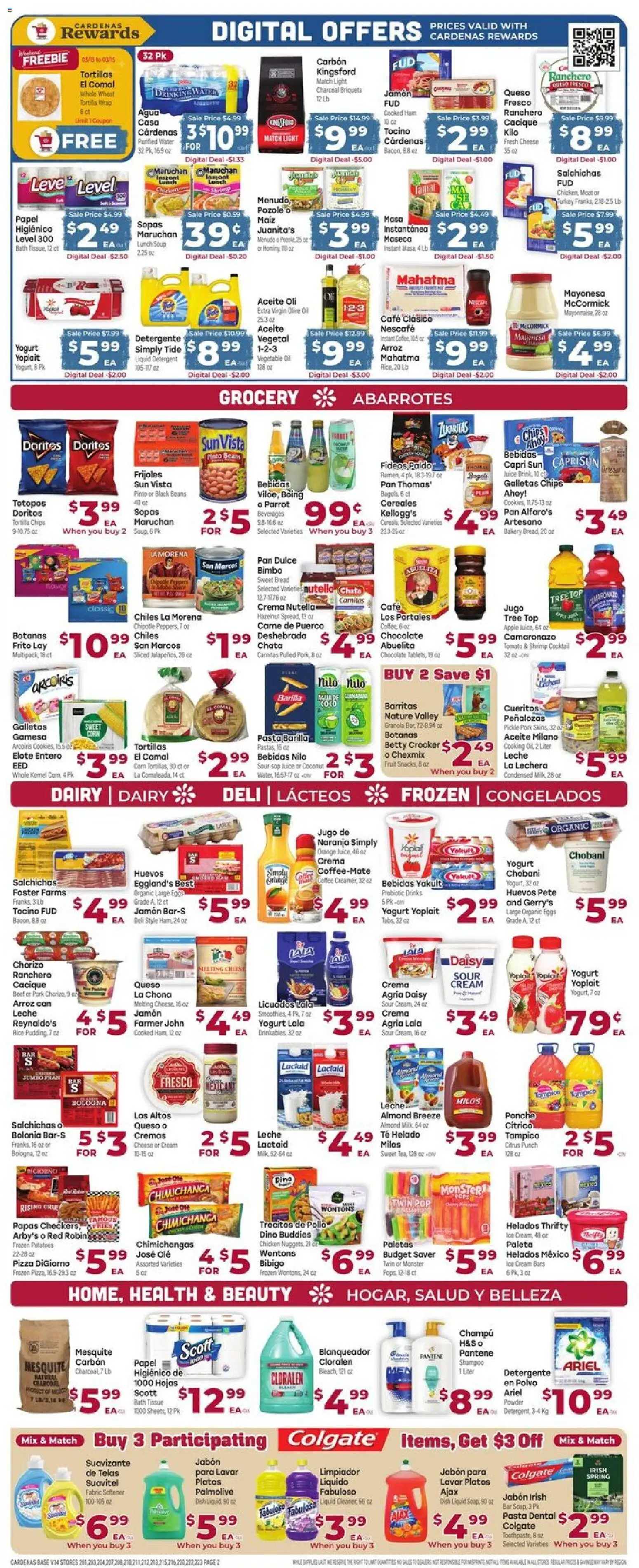 Cardenas Weekly Ad - valid from 11.03.2026 | Page: 2 | Products: Bakery, Pan, Pasta, Chips