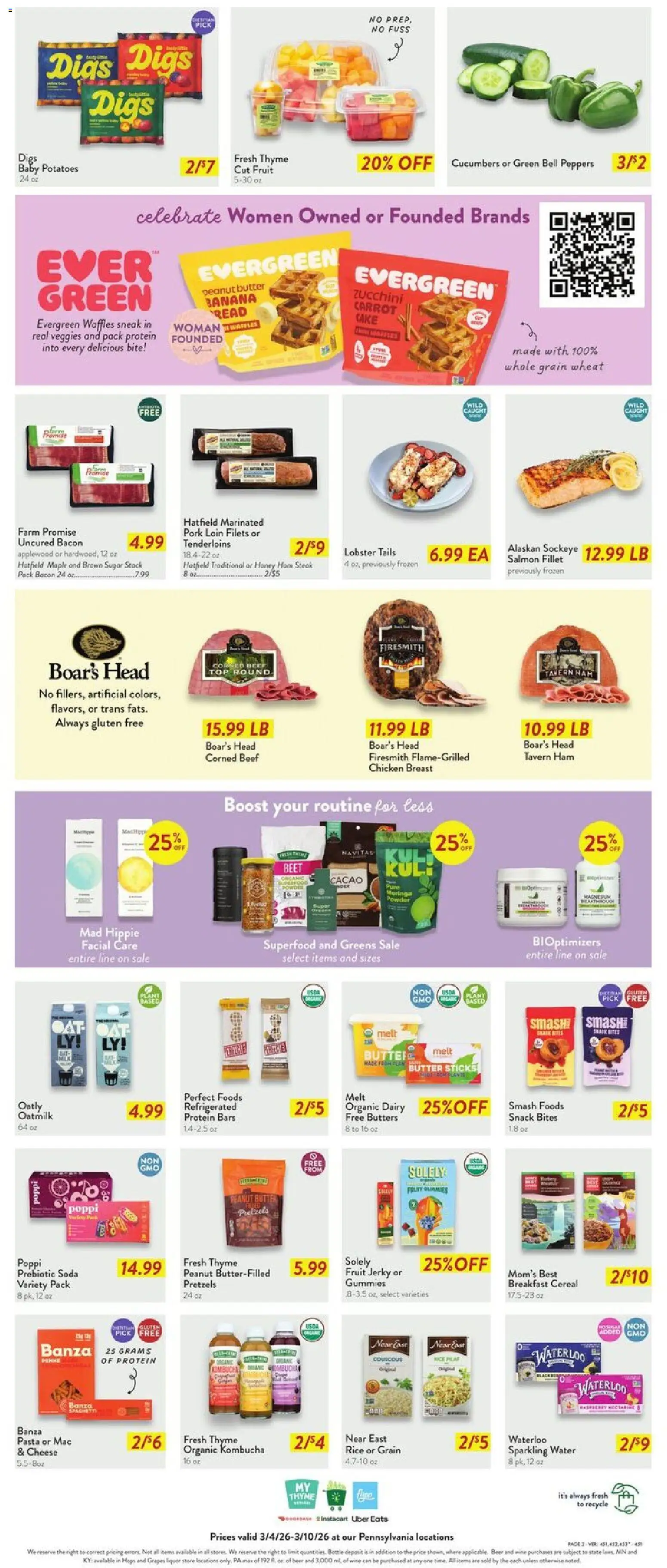 Fresh Thyme Weekly Ad - PA - valid from 04.03.2026 | Page: 5 | Products: Wine, Beef, Potatoes, Grapes