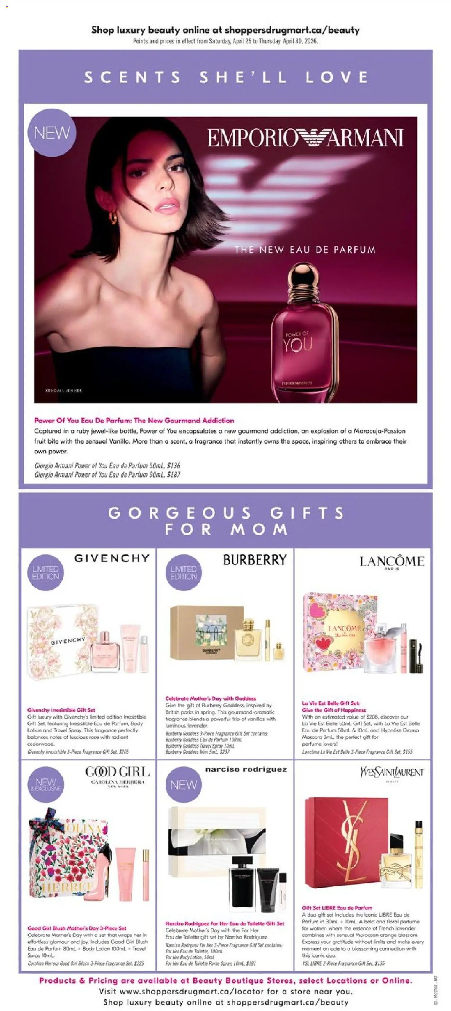 Shoppers flyer valid from 24.04.2026 | Page: 12 | Products: Purse, Blush, Mascara, Toilette