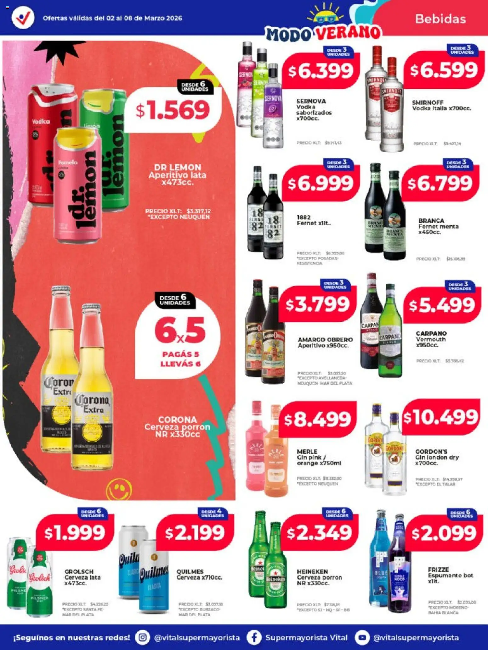 Vital - Ofertas - Mar del Plata  │ válido desde el 02.03.2026 | Página: 18 | Productos: Vodka, Fernet, Pomelo, Cerveza