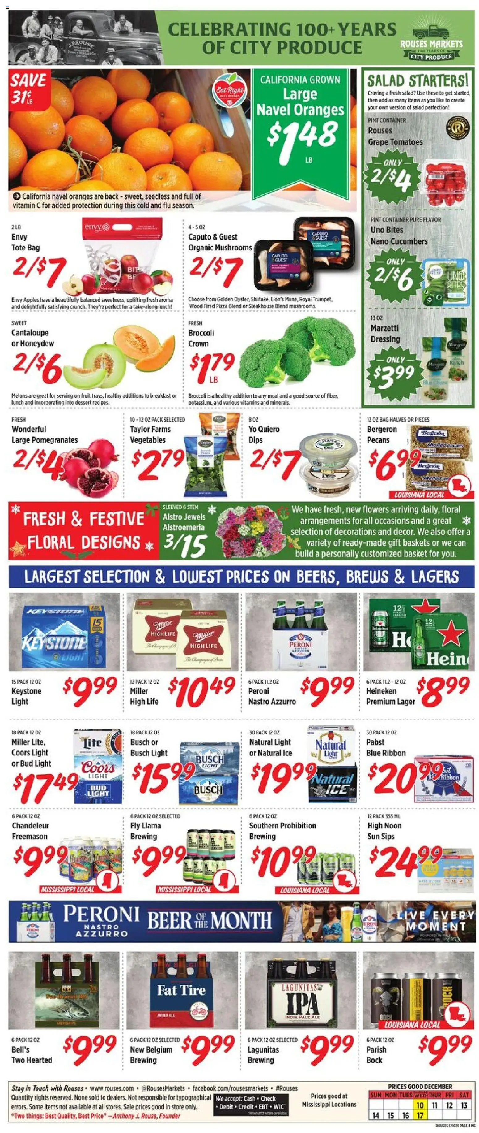 Rouses Weekly Ad - MS - valid from 10.12.2025 | Page: 8 | Products: Basket, Tire, Cheese, Tomatoes