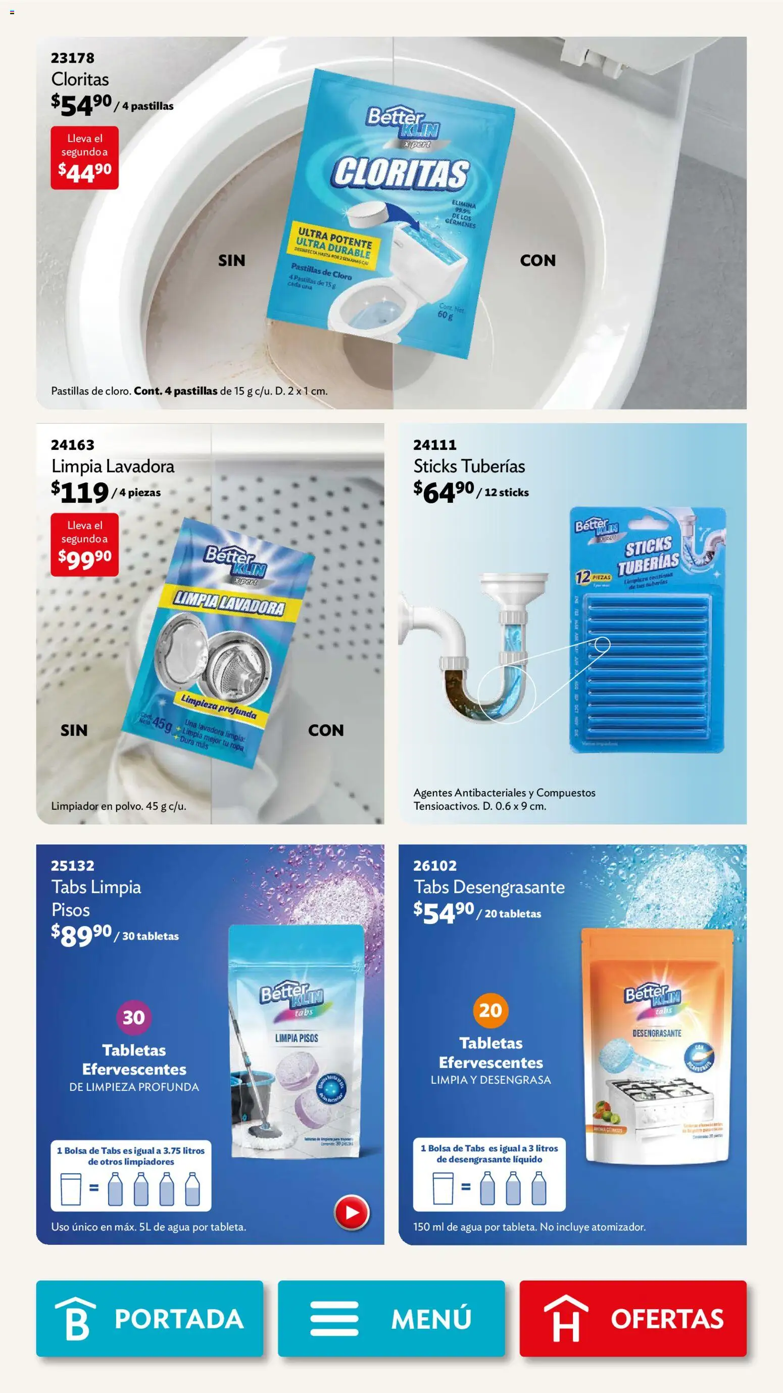 Nuevas ofertas de Betterware válidas en toda la República Mexicana desde el 04.05.2026. ¡Encuentra las mejores ofertas en Betterware campaña 5 2026! | Página: 96 | Productos: Limpiador, Desengrasante, Cloro, Ropa