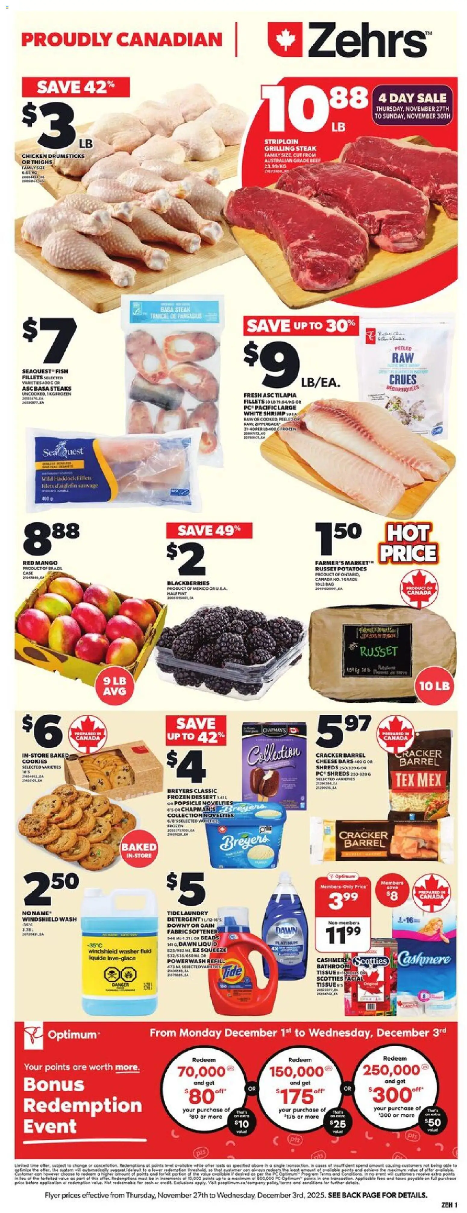 Zehrs flyer valid from 27.11.2025 | Page: 3 | Products: PC, Bag, Sofa, Chicken