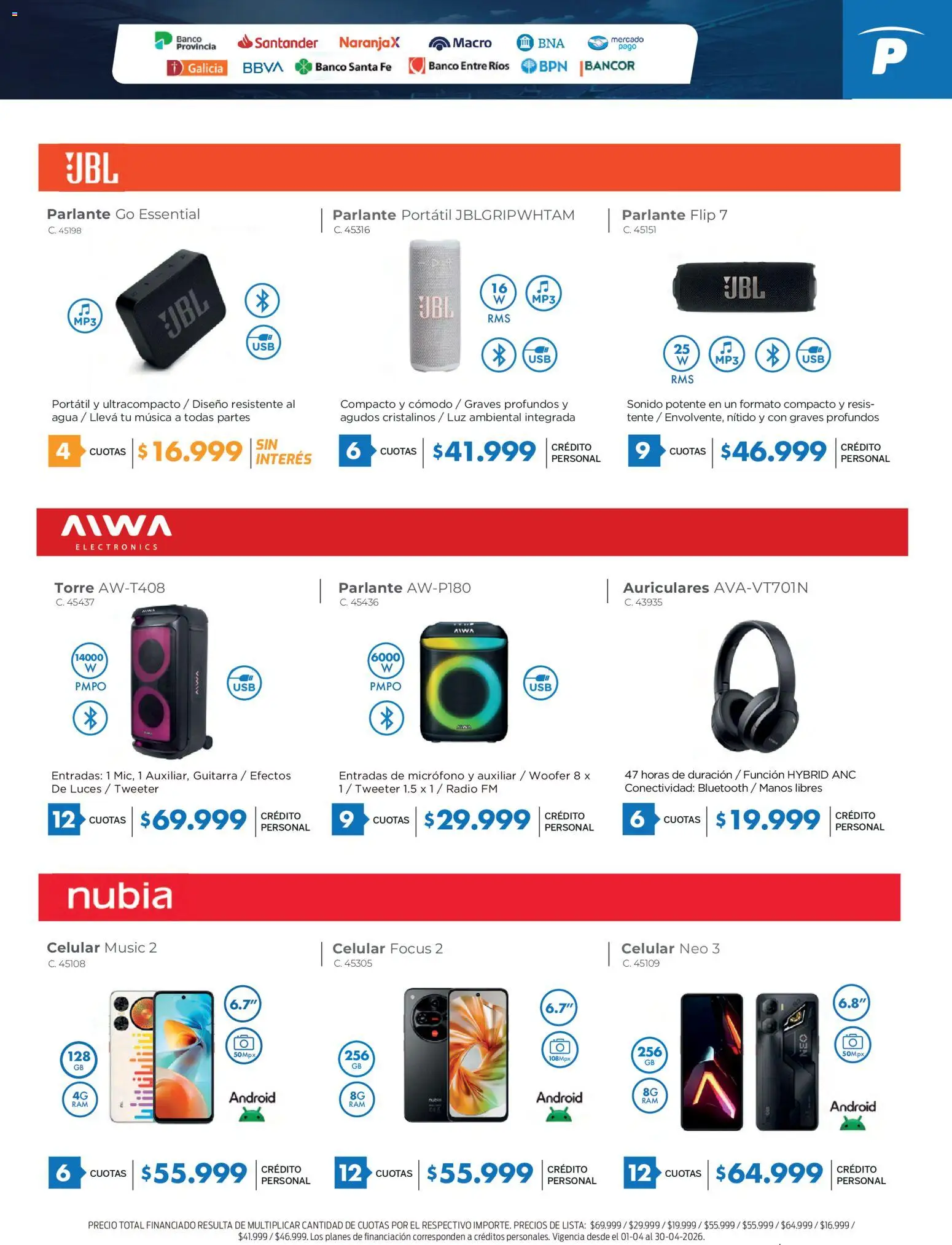 Pardo catálogo │ válido desde el 08.04.2026 | Página: 5 | Productos: Auriculares, Micrófono, Agua, Parlante