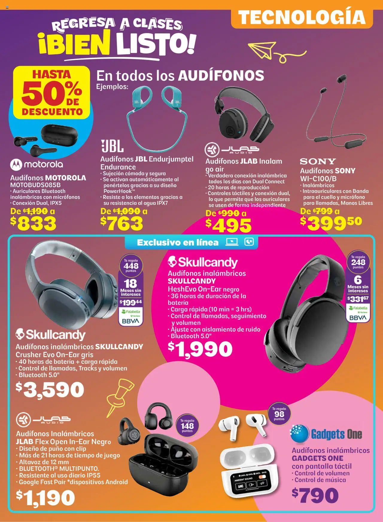 Nuevas ofertas de Soriana válidas en toda la República Mexicana desde el 14.08.2025. ¡Encuentra las mejores ofertas en Soriana - Regresa a clases bien listo Híper Nacional! | Página: 42 | Productos: Agua, Audio, Audífonos, Micrófono