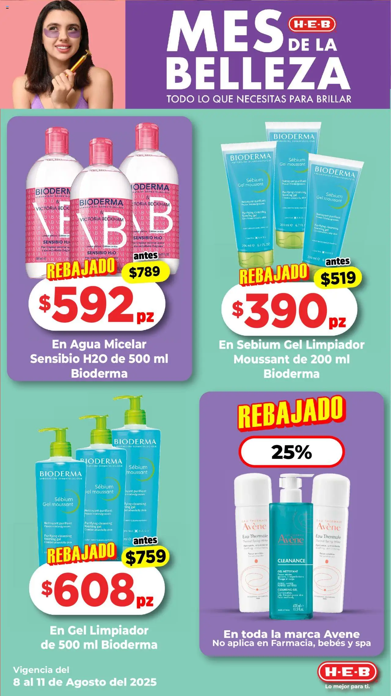 Nuevas ofertas de H-E-B válidas en toda la República Mexicana desde el 08.08.2025. ¡Encuentra las mejores ofertas en H-E-B folleto! | Página: 8 | Productos: Agua, Limpiador, Body, Agua micelar