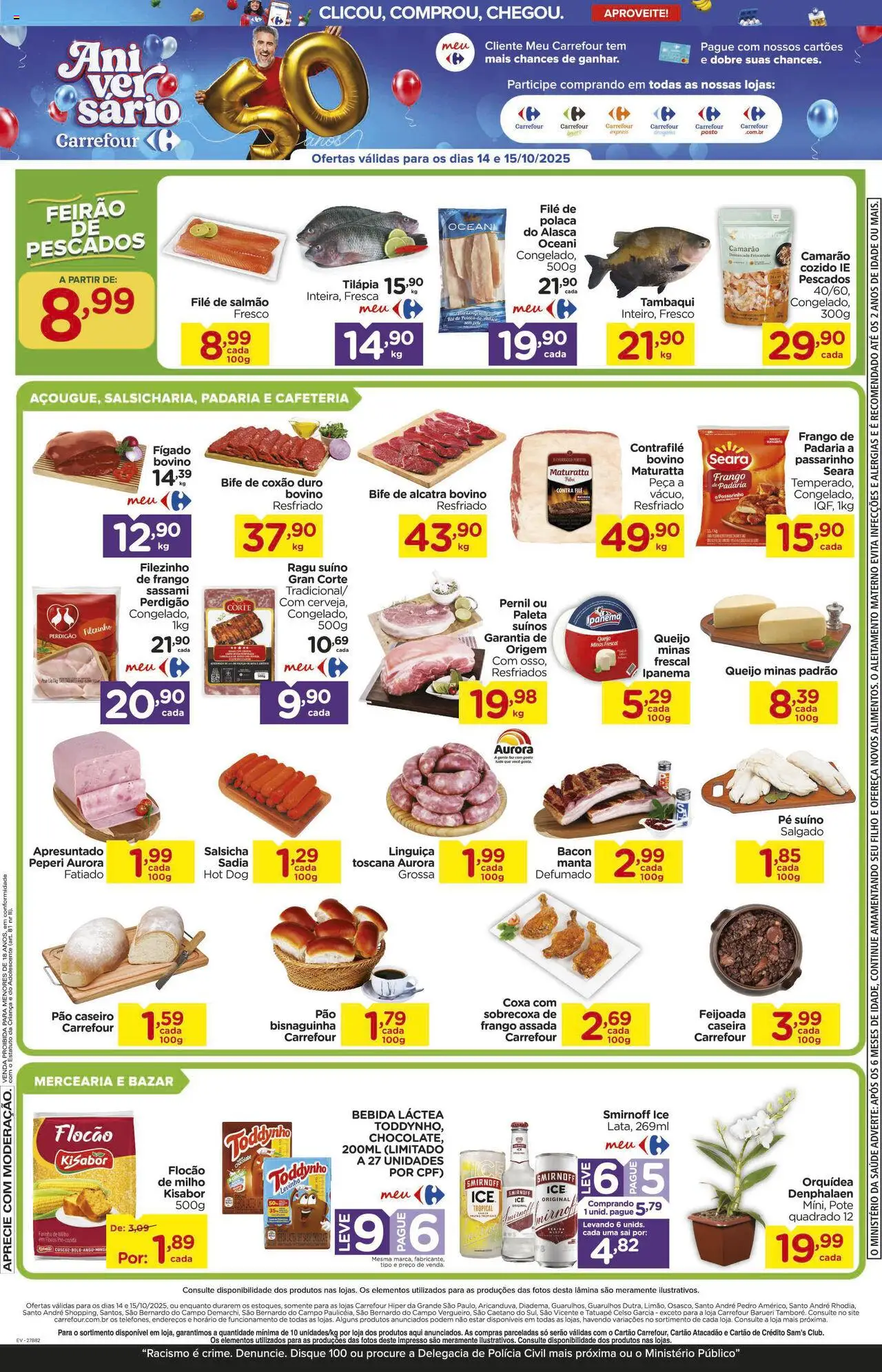 Carrefour Folheto - válido de 14.10.2025 | Página: 2 | Produtos: Linguiça, Pernil, Queijo, Pão