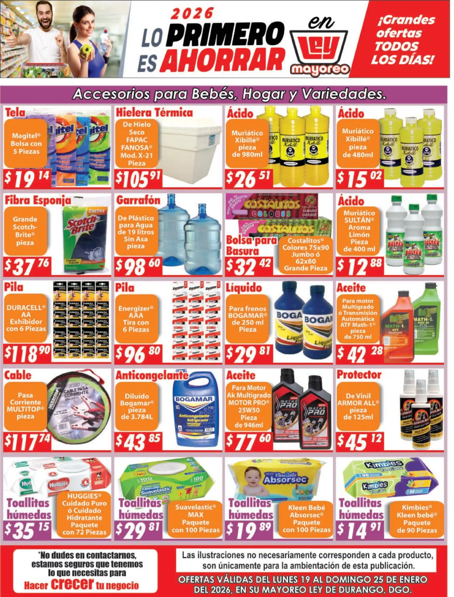 Nuevas ofertas de Casa Ley válidas en toda la República Mexicana desde el 19.01.2026. ¡Encuentra las mejores ofertas en Casa Ley folleto! | Página: 1 | Productos: Bolsa, Esponja, Hielera, Cocina