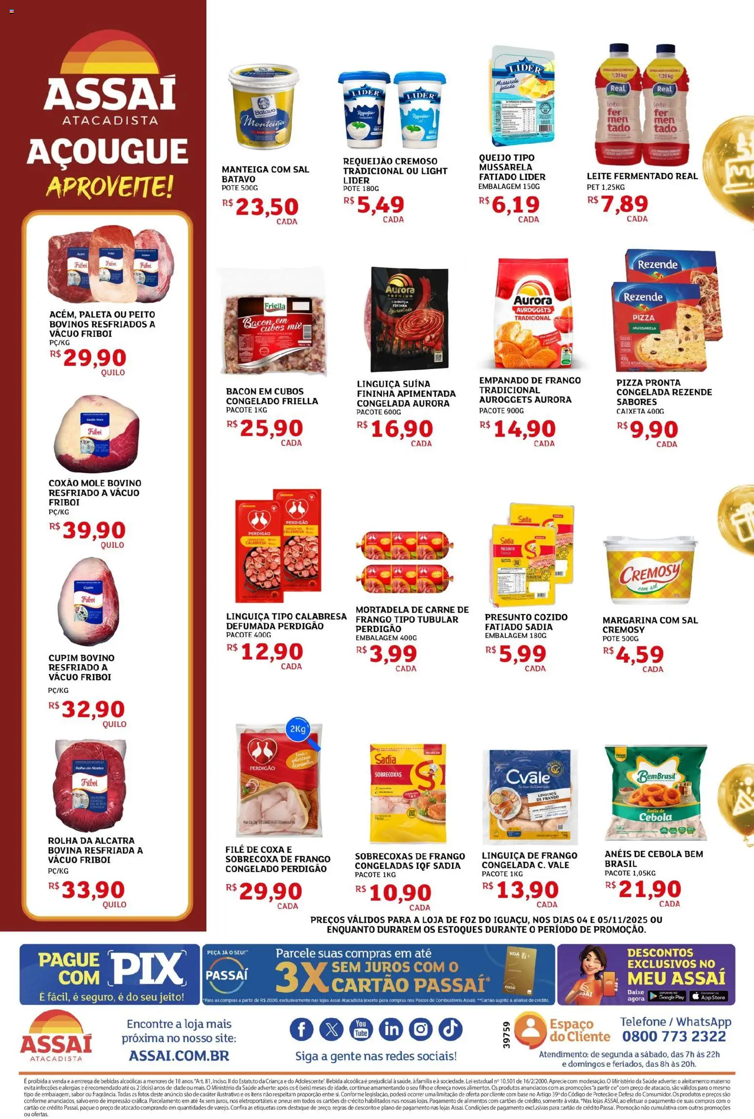 Assaí Atacadista Folheto - válido de 04.11.2025 | Página: 2 | Produtos: Mortadela, Pneus, Base, Mussarela