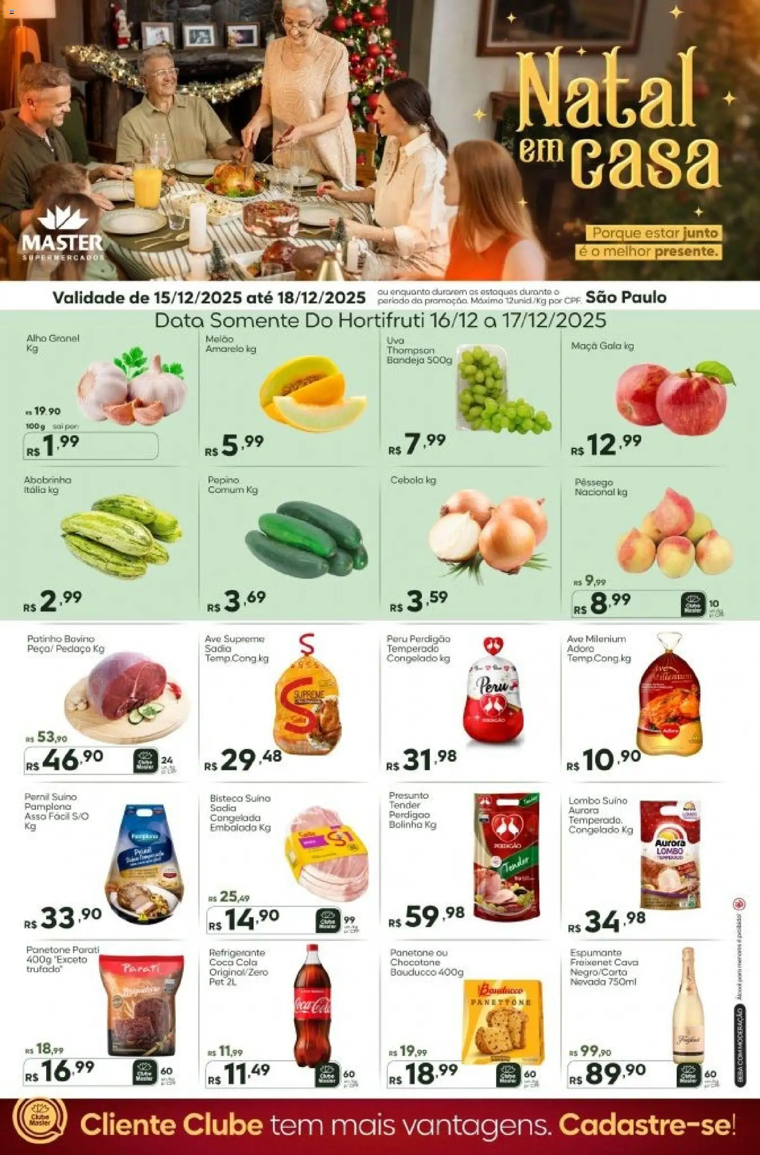 Master Folheto - válido de 15.12.2025 | Página: 1 | Produtos: Melão, Abobrinha, Cebola, Pernil
