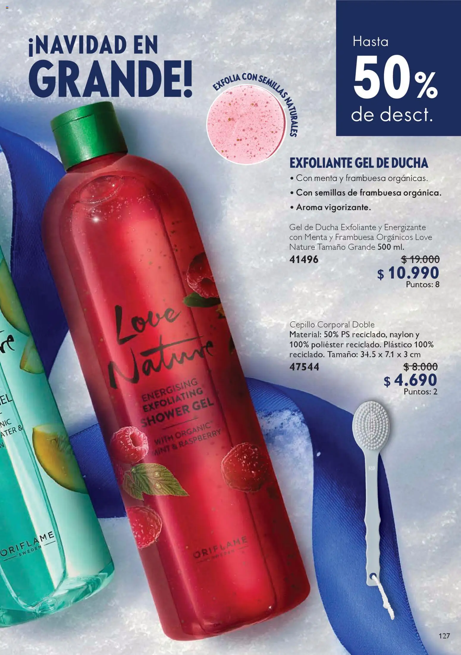 Oriflame catálogo │ válido desde el 06.12.2025 | Página: 127 | Productos: Semillas, Ducha, Cepillo, Gel de ducha