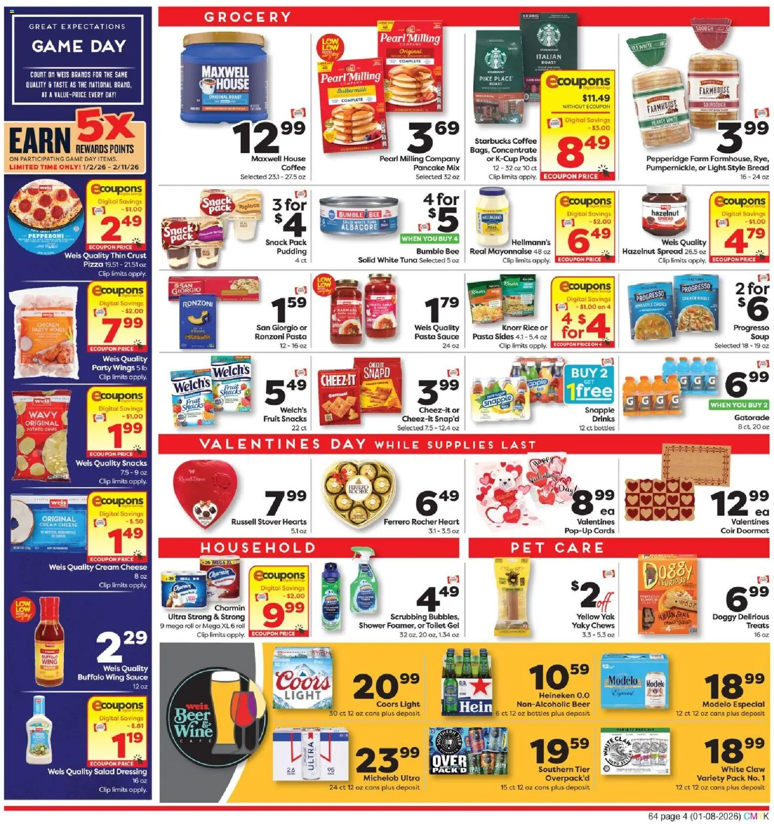 Weis Weekly Circular - NY - valid from 08.01.2026 | Page: 4 | Products: Coffee, Pizza, Pasta, Mayonnaise