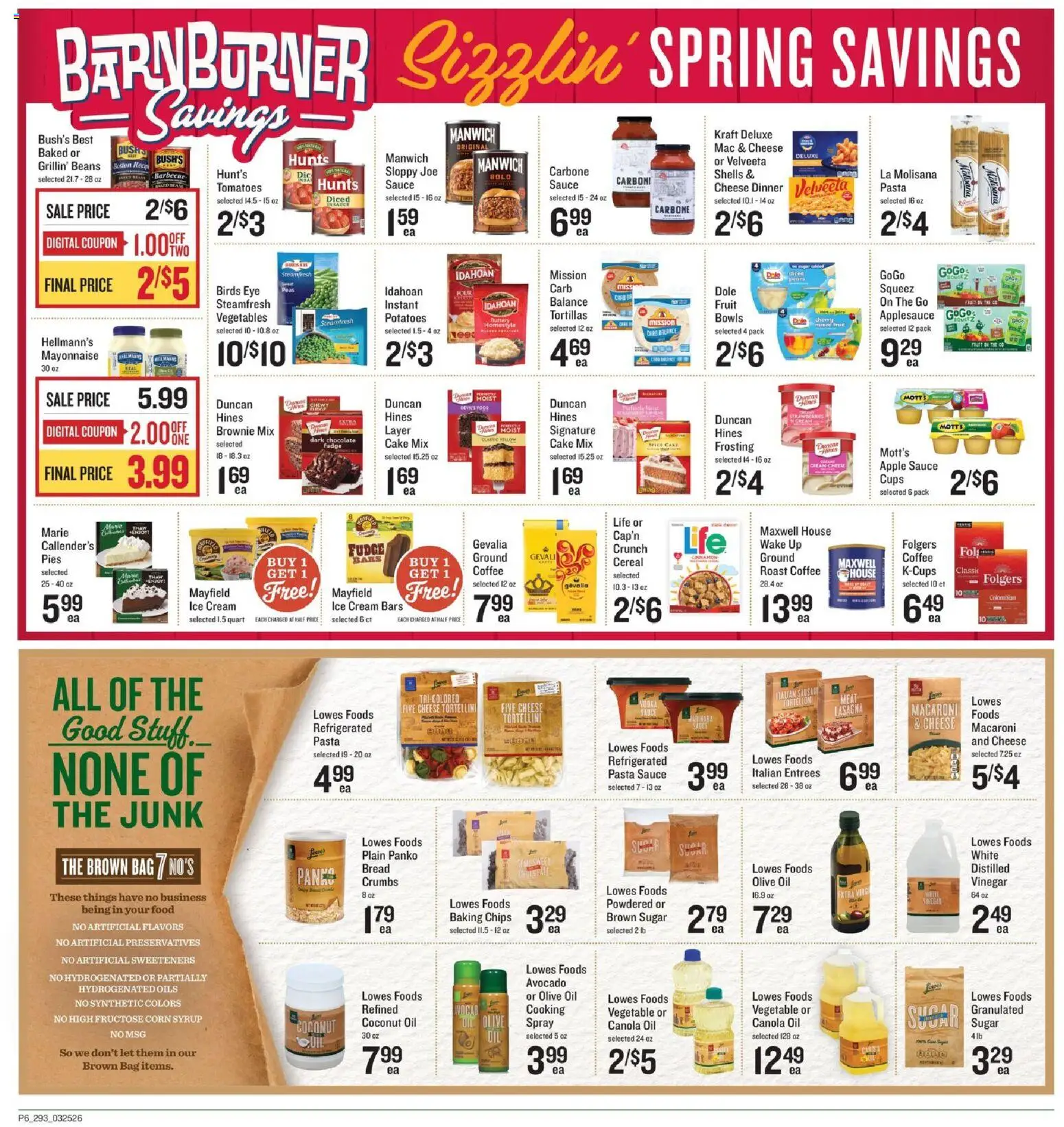 Lowes Foods Weekly Ad - SC - valid from 25.03.2026 | Page: 8 | Products: Coconut Oil, Coffee, Pasta, Cream