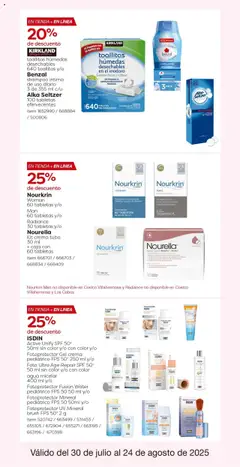 Nuevas ofertas de Costco válidas en toda la República Mexicana desde el 30.07.2025. ¡Encuentra las mejores ofertas en Fotoprotector Gel crema pediátrico FPS 50+, 250 ml y/o! | Página: 28 | Productos: Inodoro, Agua, Fragancia, Agua micelar