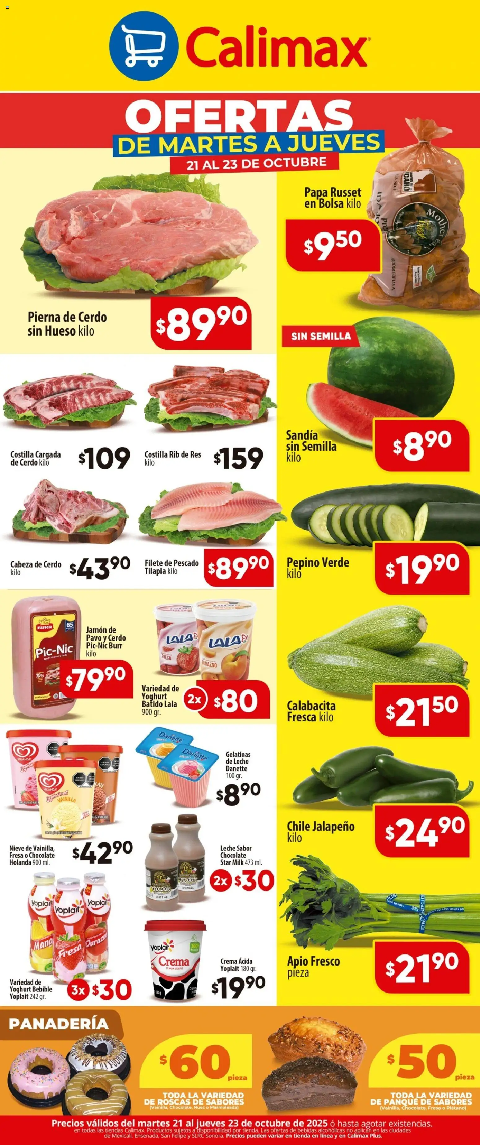 Nuevas ofertas de Calimax válidas en toda la República Mexicana desde el 21.10.2025. ¡Encuentra las mejores ofertas en Calimax folleto ! | Página: 2 | Productos: Plátano, Papa, Sandía, Bolsa