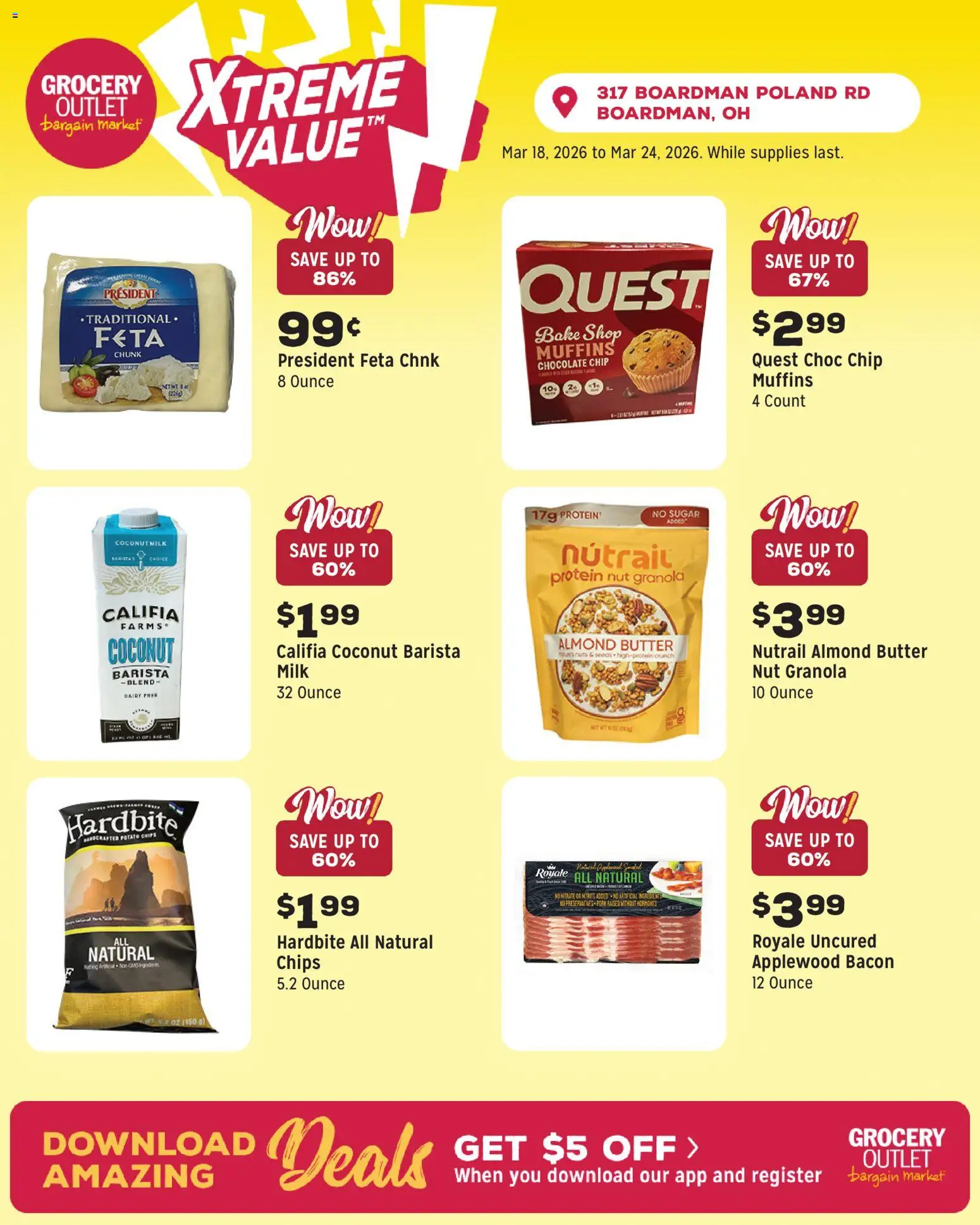 Grocery Outlet Weekly Ad - OH - valid from 18.03.2026 | Page: 6 | Products: Milk, Butter, Chocolate, Sugar