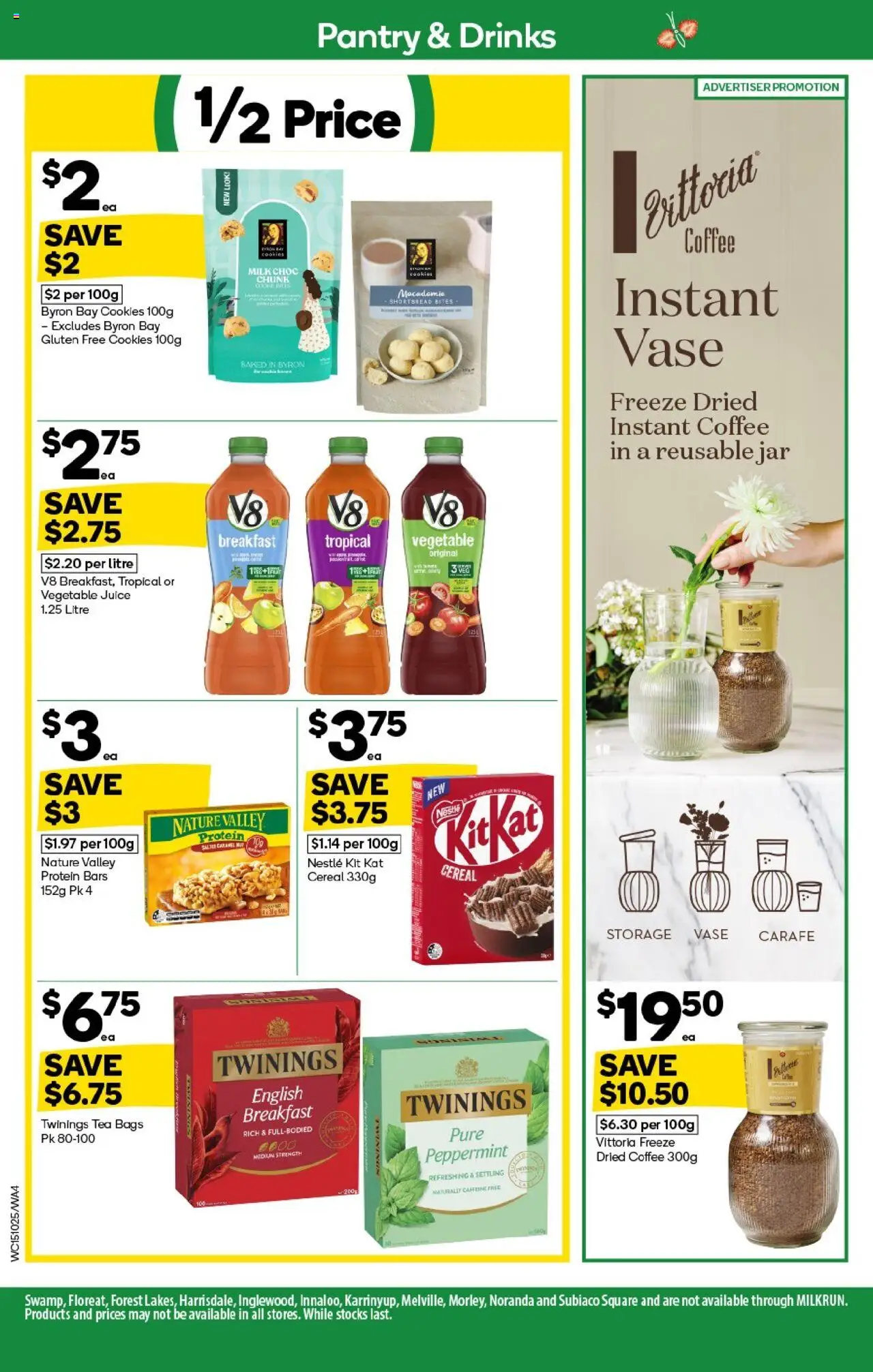 Woolworths catalogue - valid from 15.10.2025 | Page: 4 | Products: Coffee, Juice, Tea, Cereal