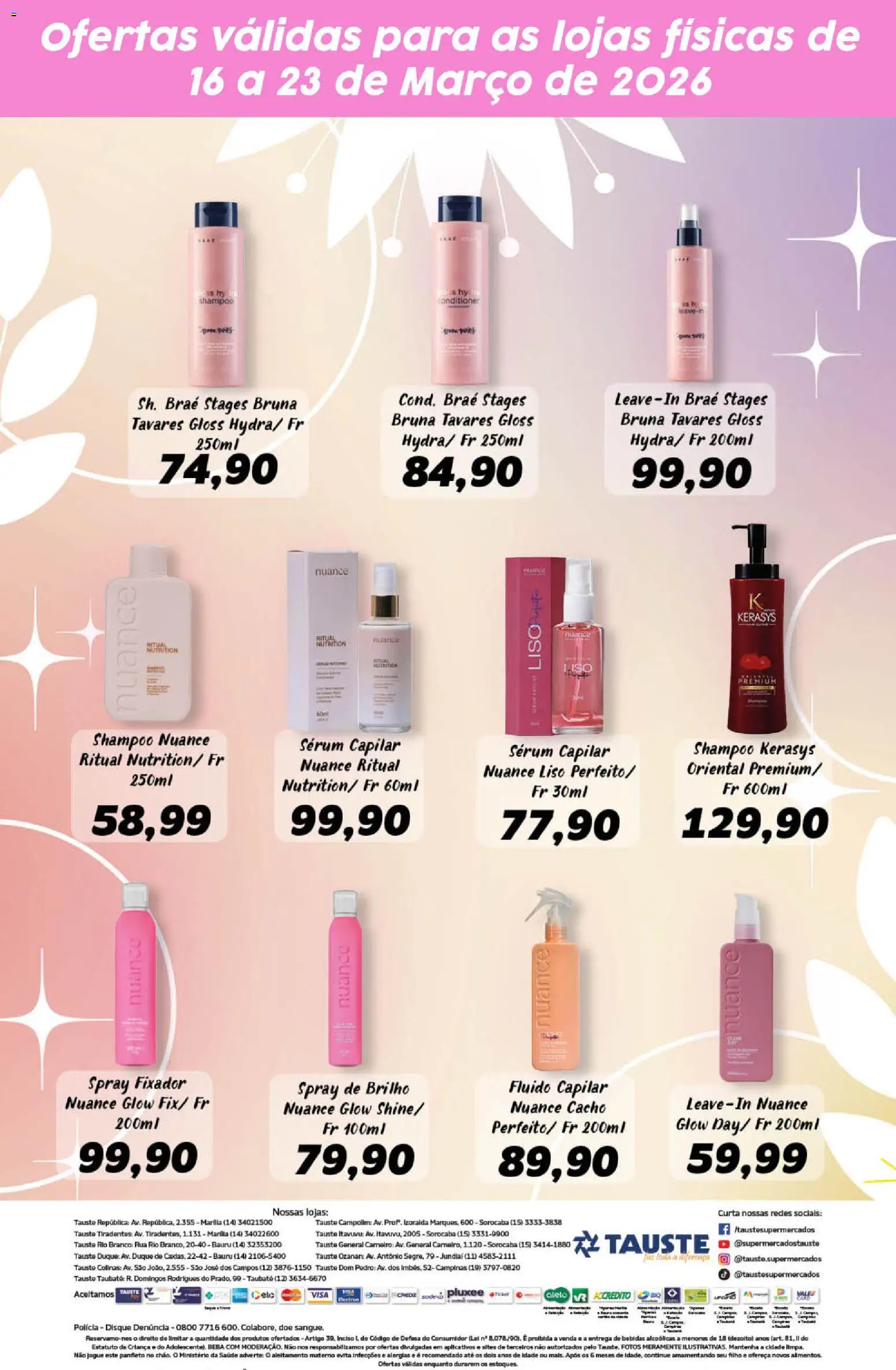 Tauste Folheto - válido de 16.03.2026 | Página: 2 | Produtos: Spray de brilho, Spray fixador, Canga, Sérum