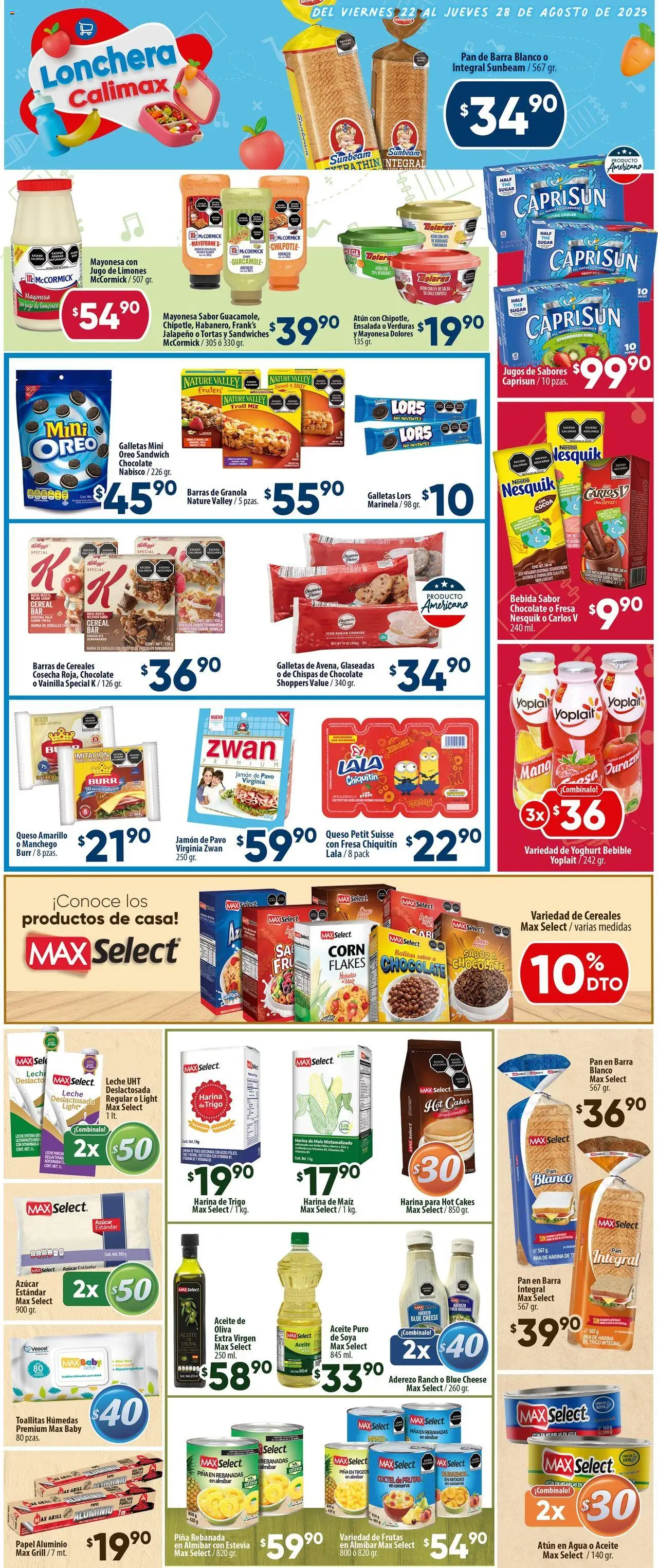 Nuevas ofertas de Calimax válidas en toda la República Mexicana desde el 22.08.2025. ¡Encuentra las mejores ofertas en Calimax - Folleto Mexicali! | Página: 3 | Productos: Atún, Chocolate, Jamón, Barra