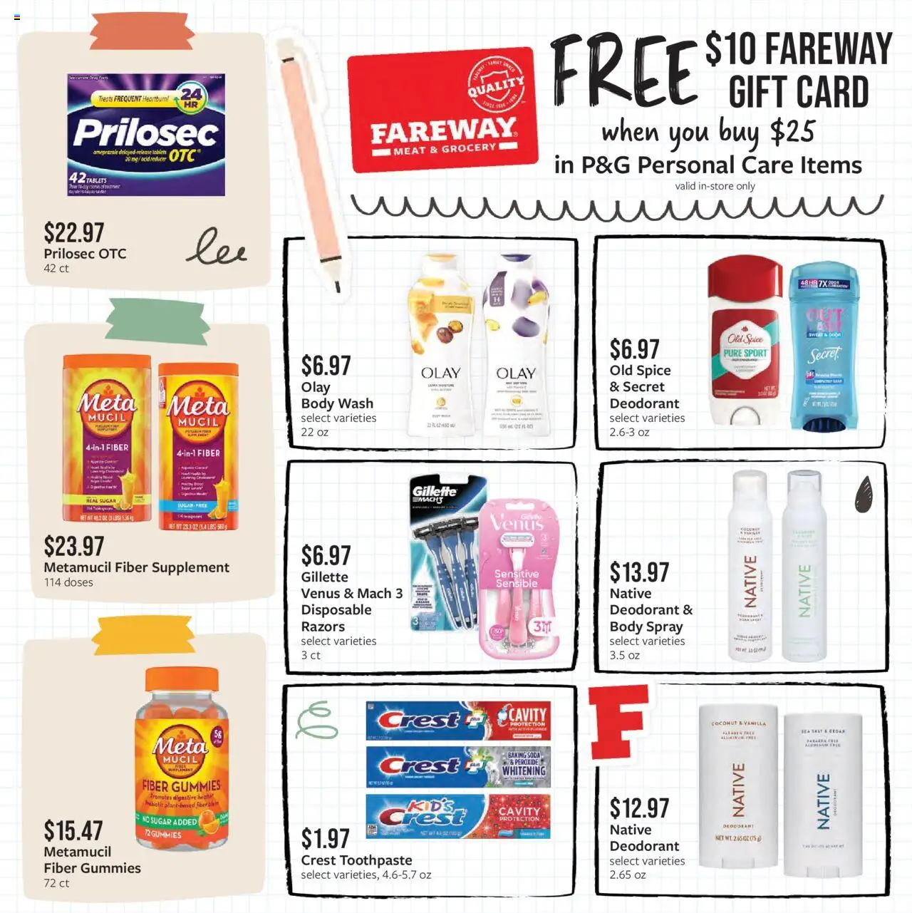 Fareway Weekly Ad - valid from 18.08.2025 | Page: 14 | Products: Toothpaste, Body Wash, Salt, Sugar