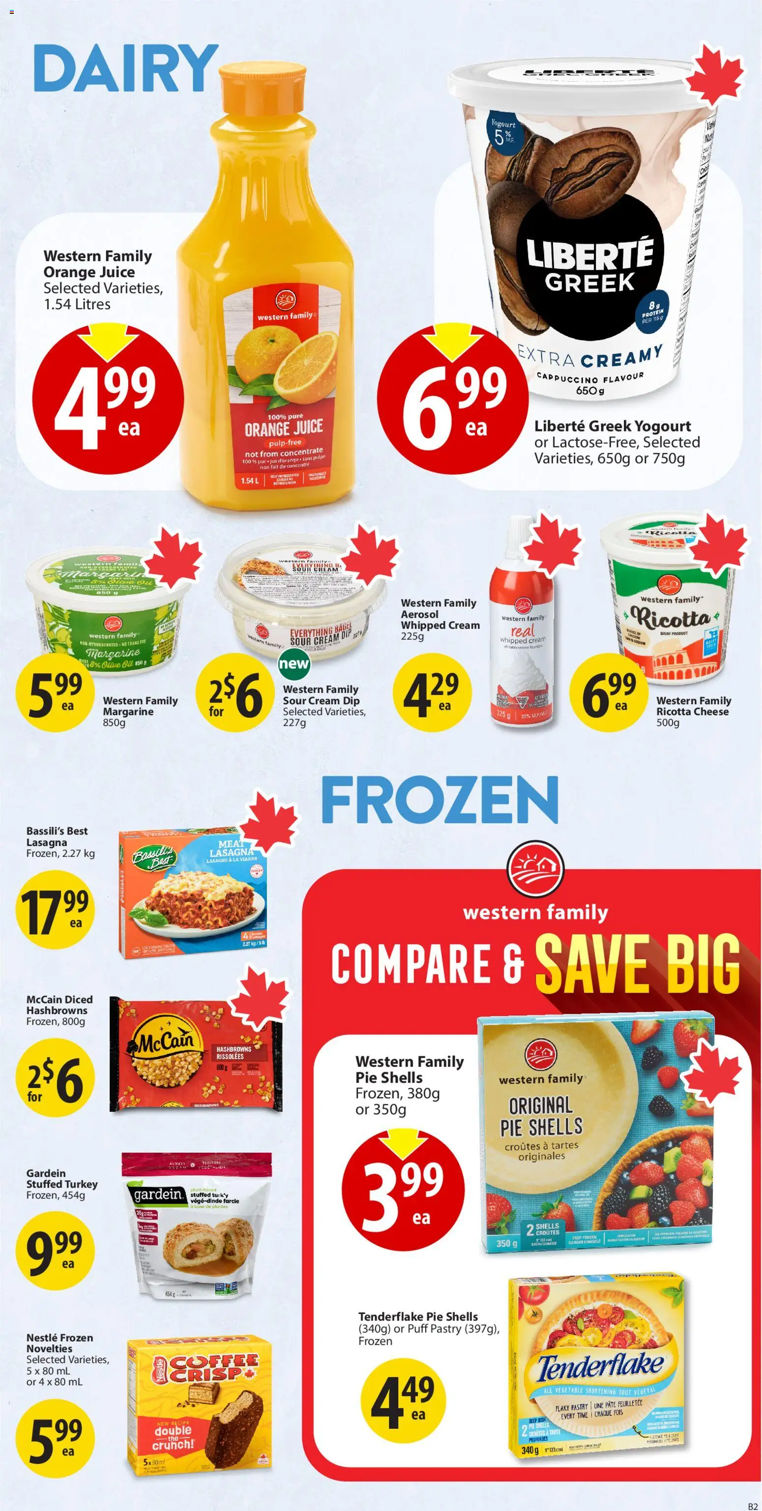 Save on foods flyer valid from 18.12.2025 | Page: 20 | Products: Sour cream, Cream, Oil, Juice
