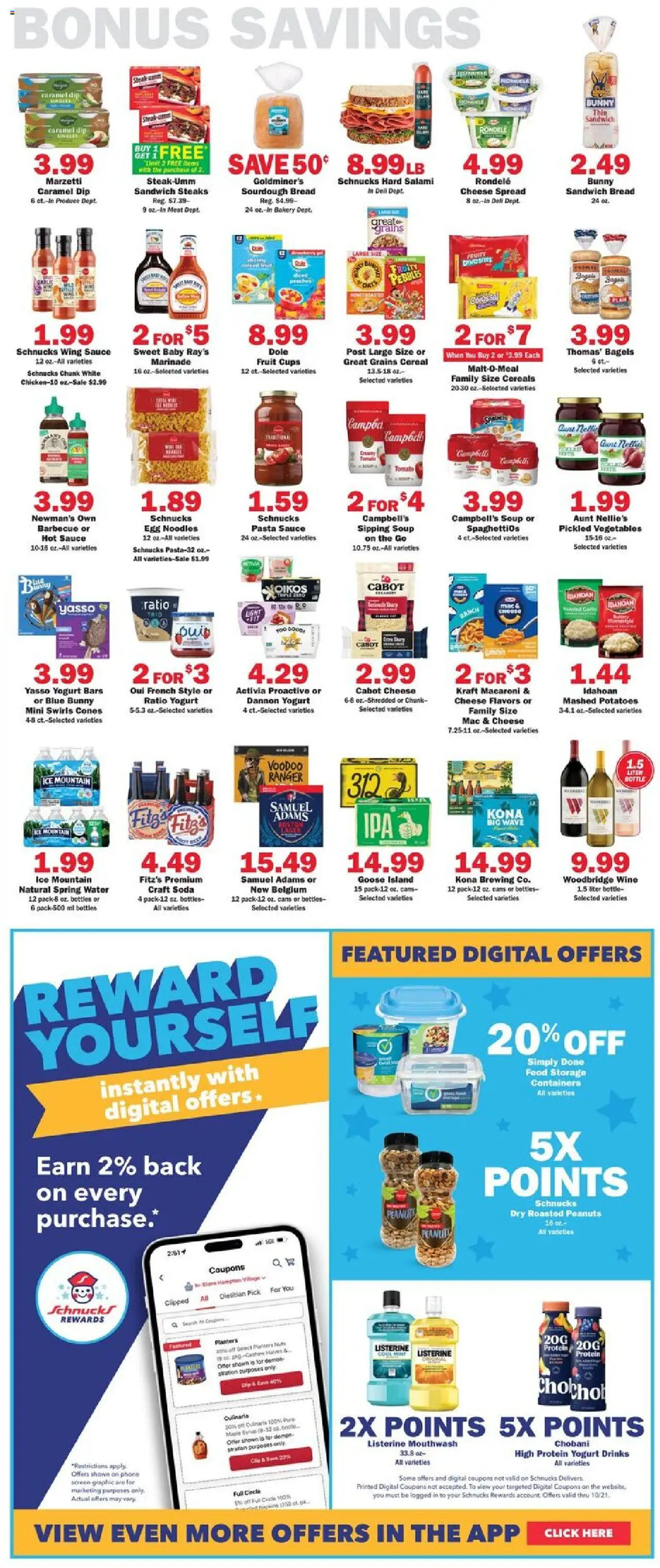 Schnucks Weekly Print Ad - IL - valid from 15.10.2025 | Page: 5 | Products: Pasta, Potatoes, Water, Phone