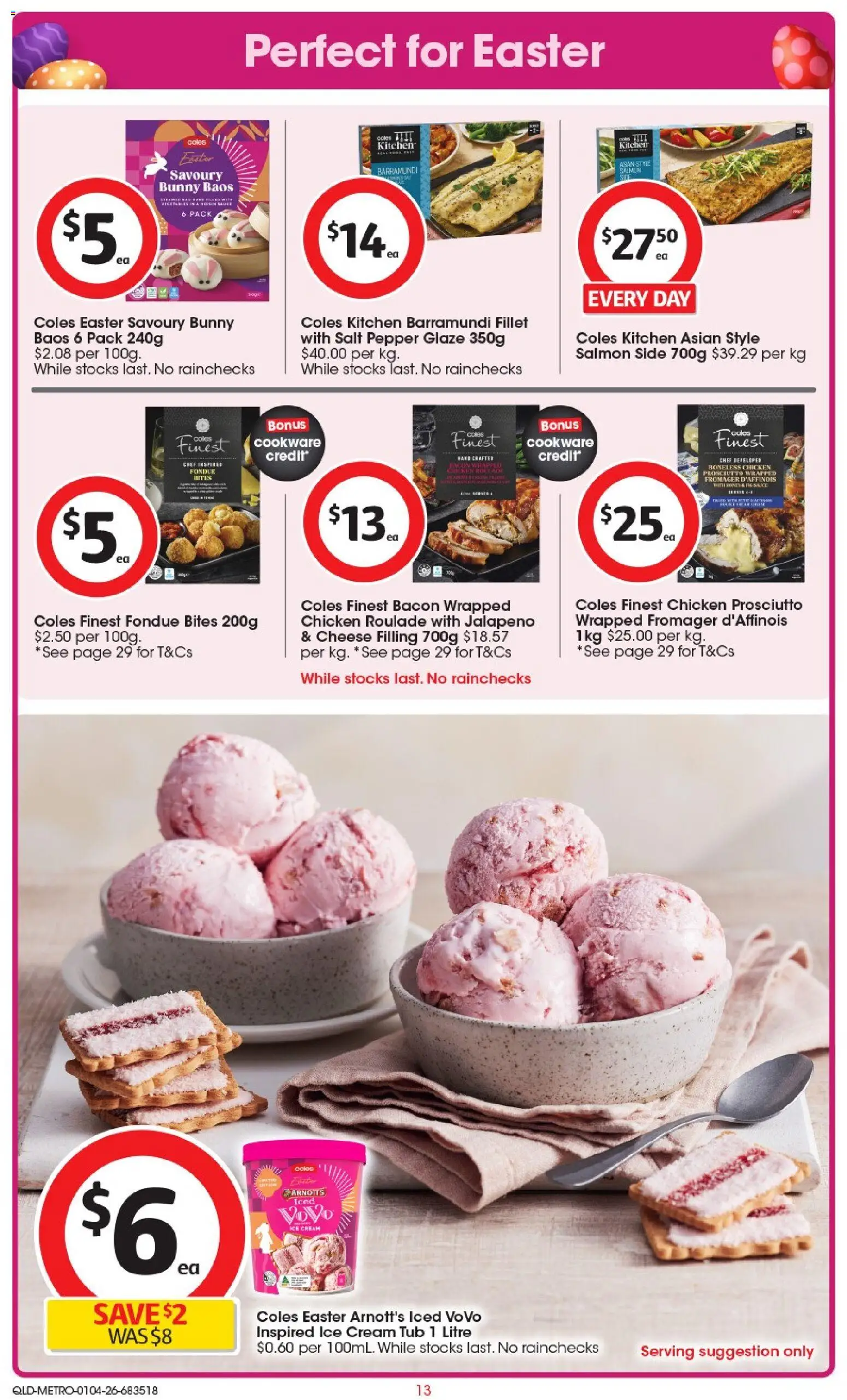 Coles catalogue - valid from 01.04.2026 | Page: 13 | Products: Cookware, Cream, Ice cream, Salt