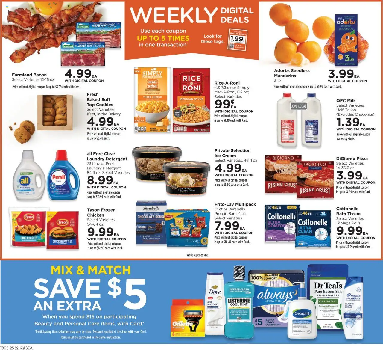 QFC Weekly Ad - OR - valid from 10.09.2025 | Page: 2 | Products: Milk, Cheese, Bourbon, Sugar