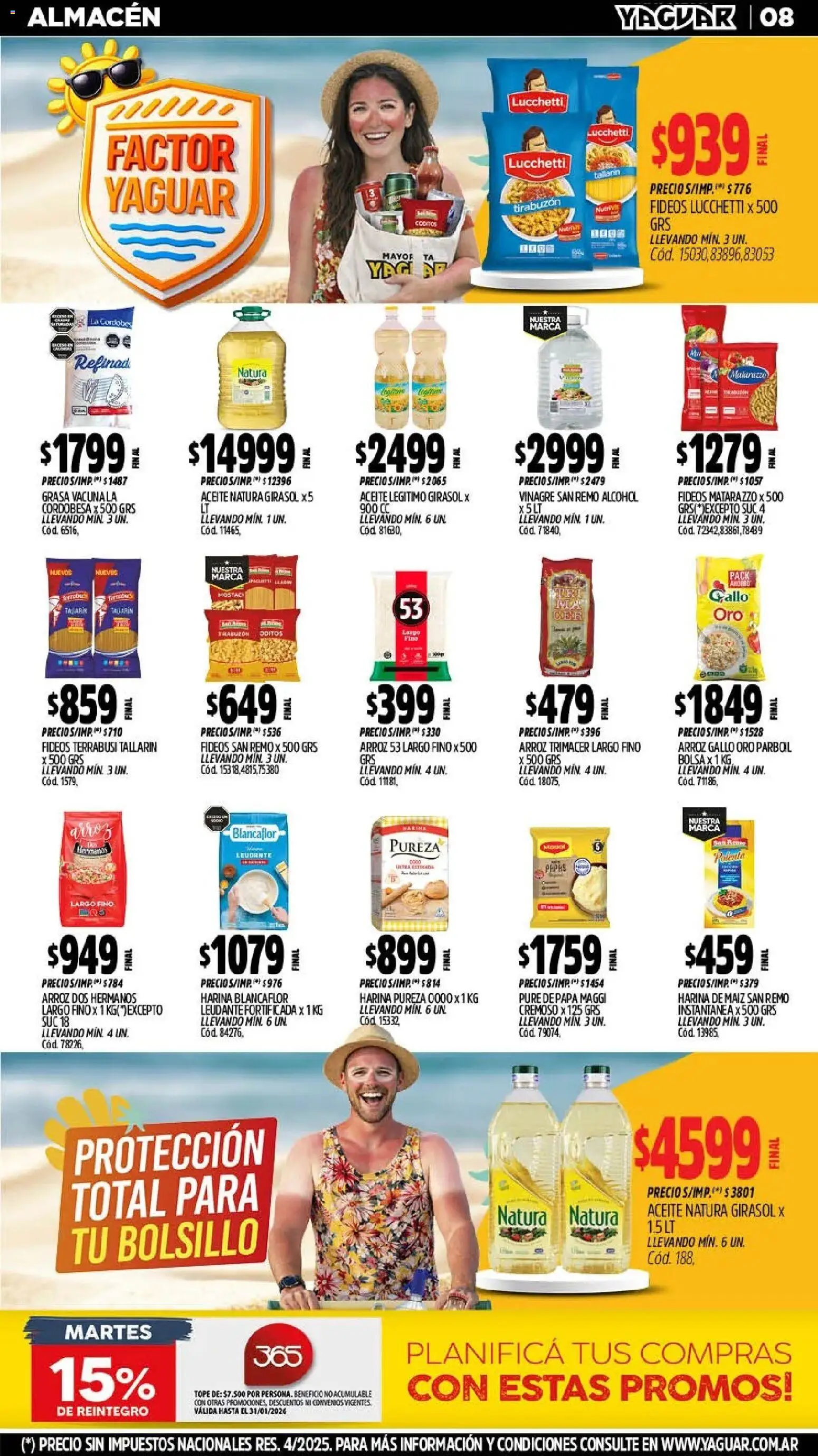 Yaguar - Oferta Semanal Santa Fé │ válido desde el 26.01.2026 | Página: 8 | Productos: Bolsa, Harina, Maiz, Arroz