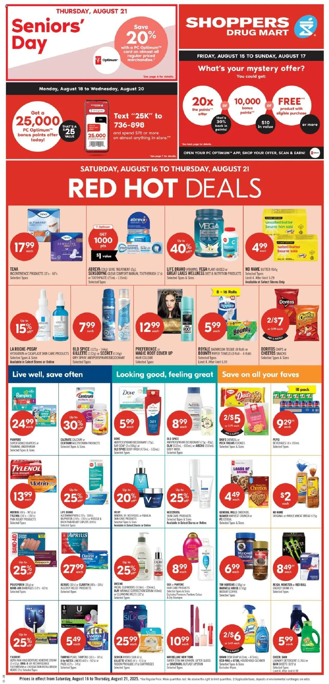 Shoppers flyer valid from 16.08.2025 | Page: 3 | Products: Chips, Soap, Butter, Coffee