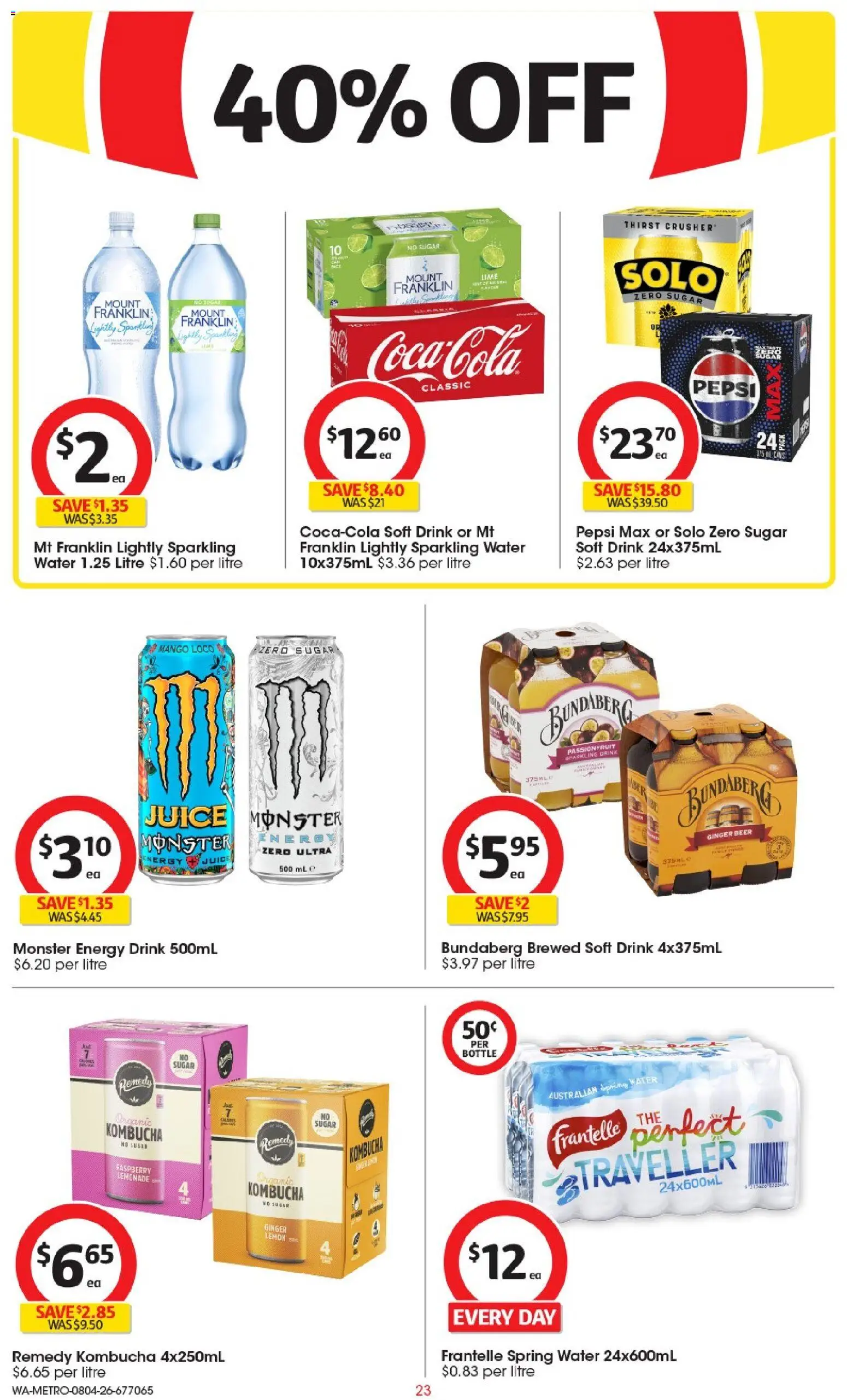 Coles catalogue - valid from 08.04.2026 | Page: 23 | Products: Beer, Mango, Raspberry, Pepsi Max