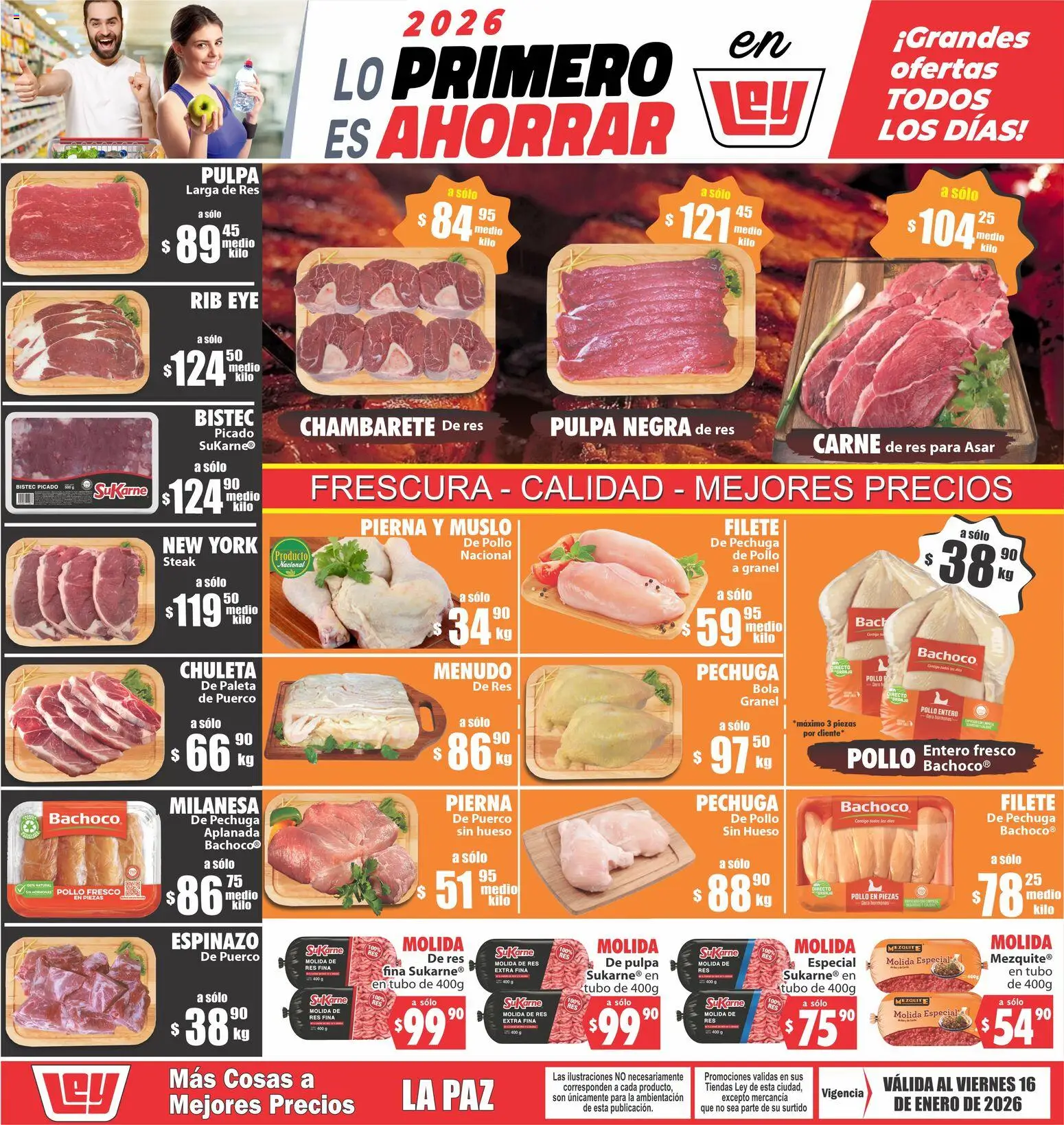 Nuevas ofertas de Casa Ley válidas en toda la República Mexicana desde el 13.01.2026. ¡Encuentra las mejores ofertas en Casa Ley folleto Más cosas a mejores precios La Paz! | Página: 1 | Productos: Pollo, Milanesa, Paleta, Res