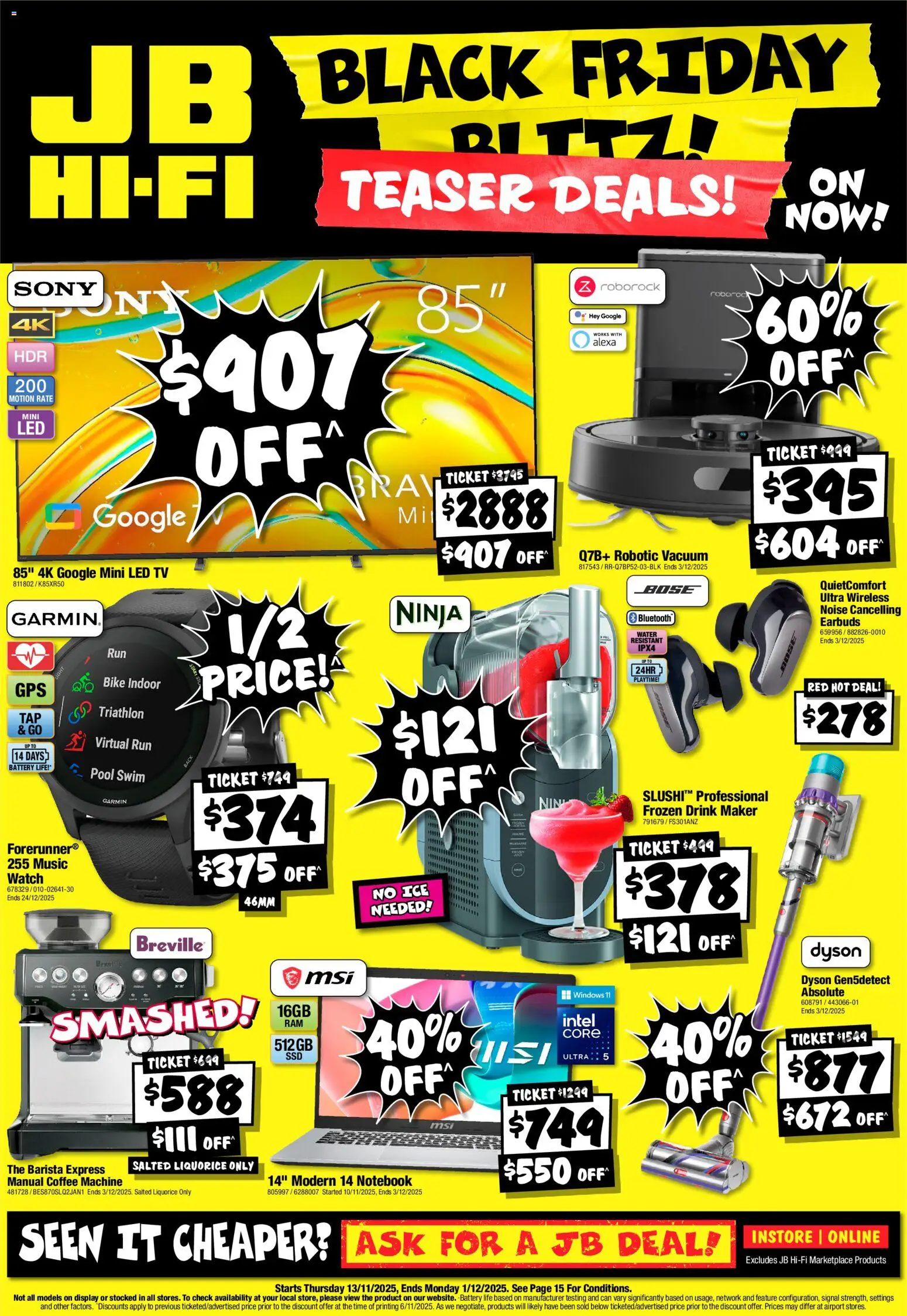 JB Hi-Fi catalogue - valid from 13.11.2025 | Page: 1 | Products: Battery, Water, Notebook, Tv